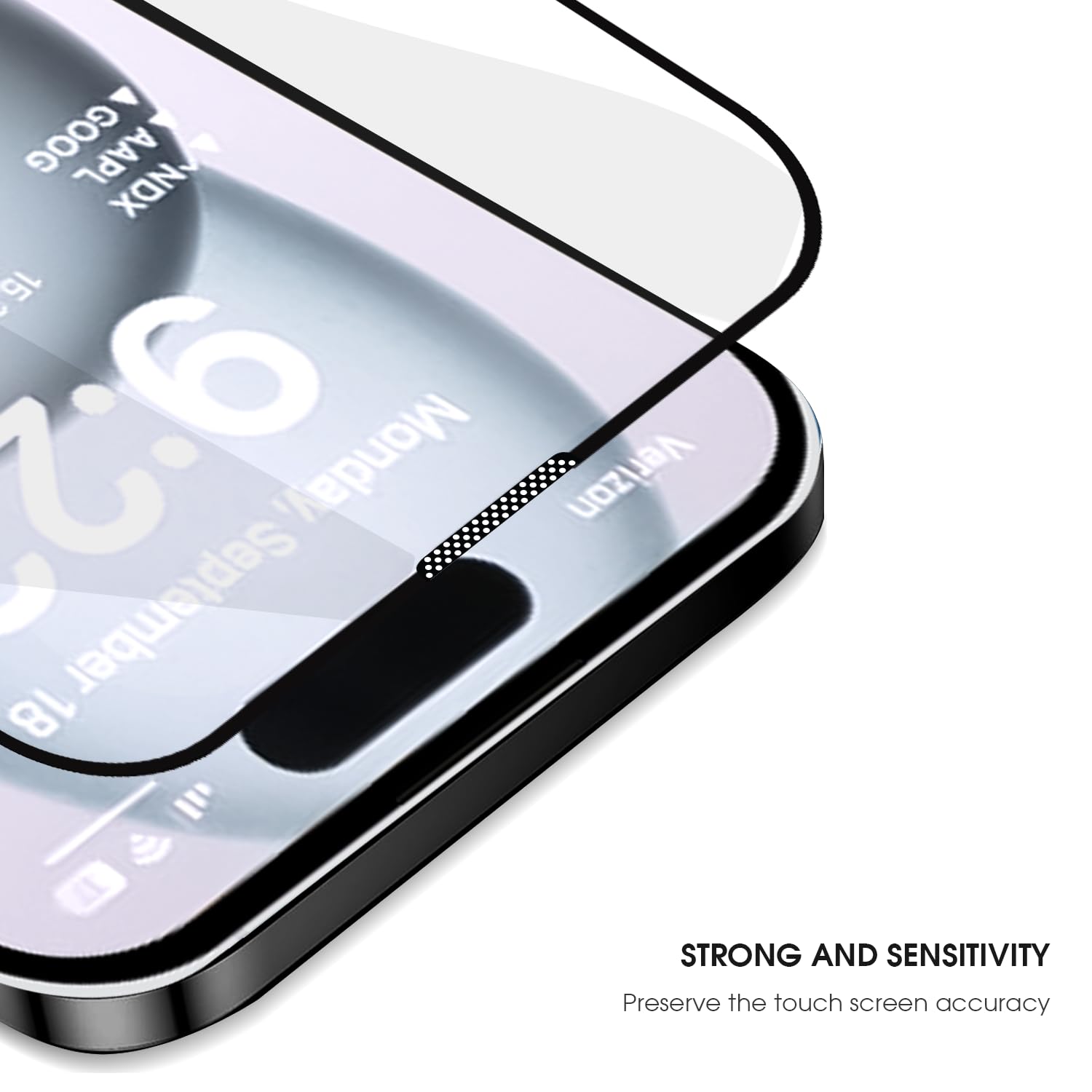 GRIPP Dust Proof 3D Tempered Glass Screen Protector for iPhone 15 (6.1") with Edge to Edge Full Coverage & 9H Hardness Anti-Scratch Shockproof Protection Screen Cover Shield