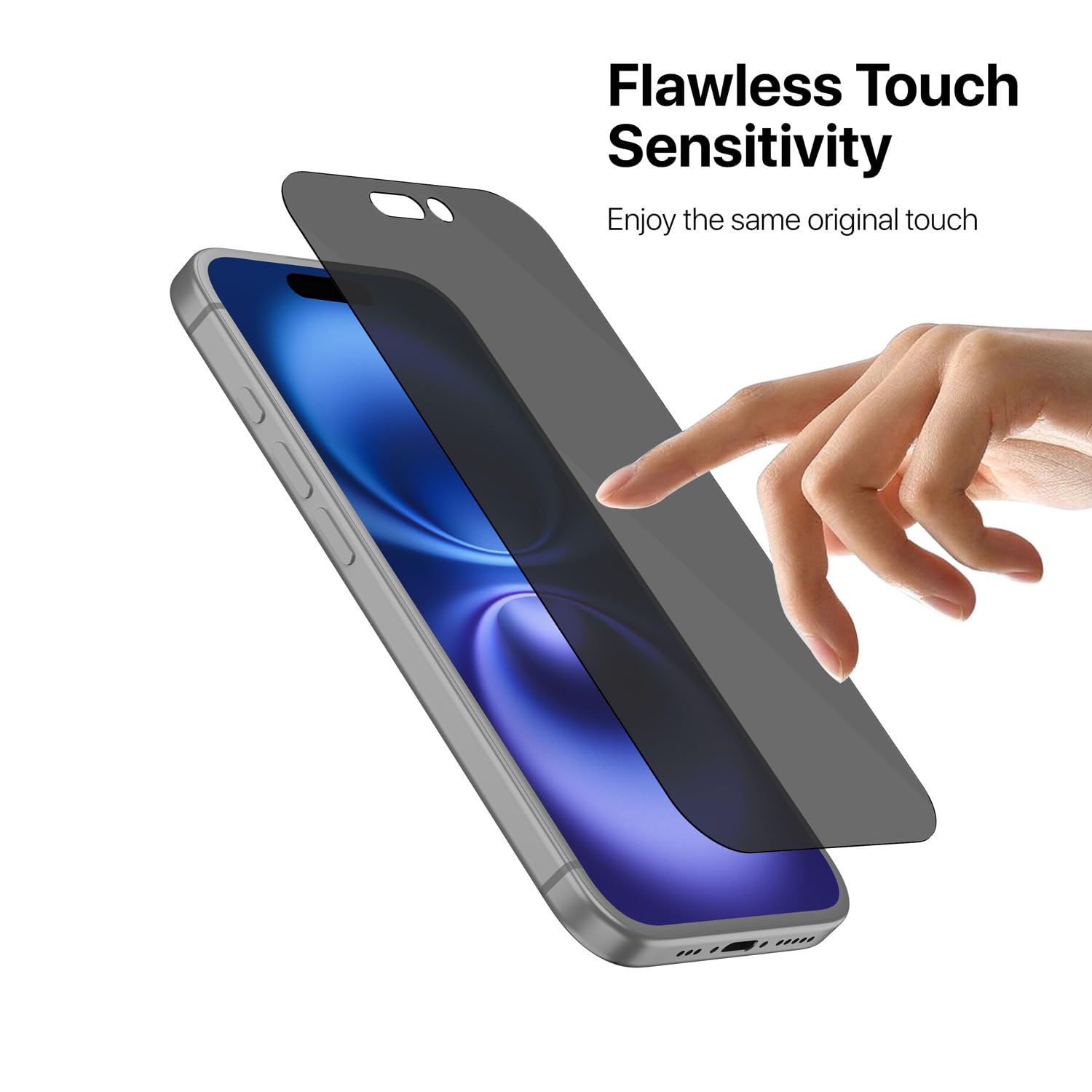 GRIPP Matte Privacy Tempered Glass Screen Protector for iPhone 16 Pro (6.3") Anti Scratch & Anti Spy Glass with 9h Protection, Edge to Edge Full Coverage Screen Guard (Easy Installation) - Black