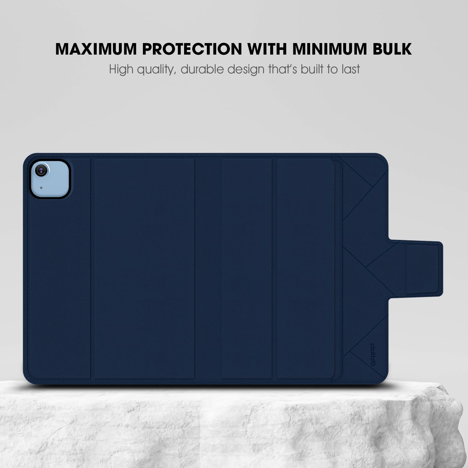 GRIPP Melon Leatherette Texture Case for iPad Air 11 inch (M2/M3) (2024/2025) | iPad Air 10.9" (2020/2022) | iPad Pro 11" (2021/2022) with Pencil Holder, Magnetic Closure - Dark Blue