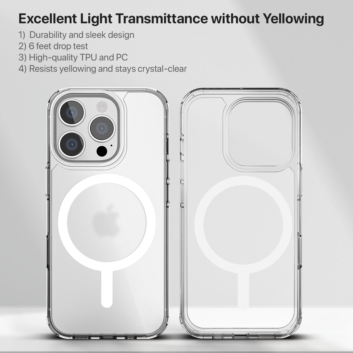 GRIPP Ice Frost Mag-Safe Case for iPhone 16 Pro (6.3") 2024 | 6ft Drop-Tested with D30 Technology, Dual Layer Shock Absorbent Protection, PC+TPU Bumper, Lightweight Back Cover - Clear Frost