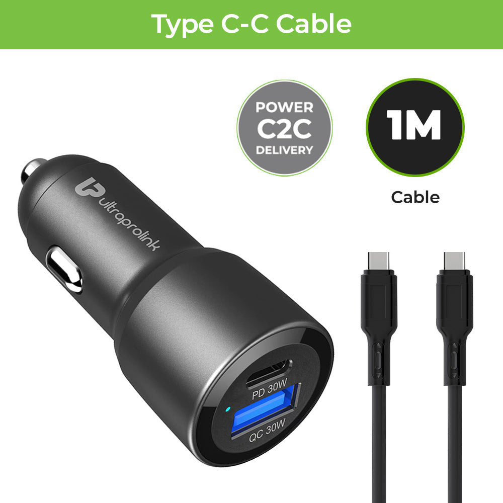 Mach 60 PD/QC3.0/PPS Car Charger with C2C Cable (60W) UM1158
