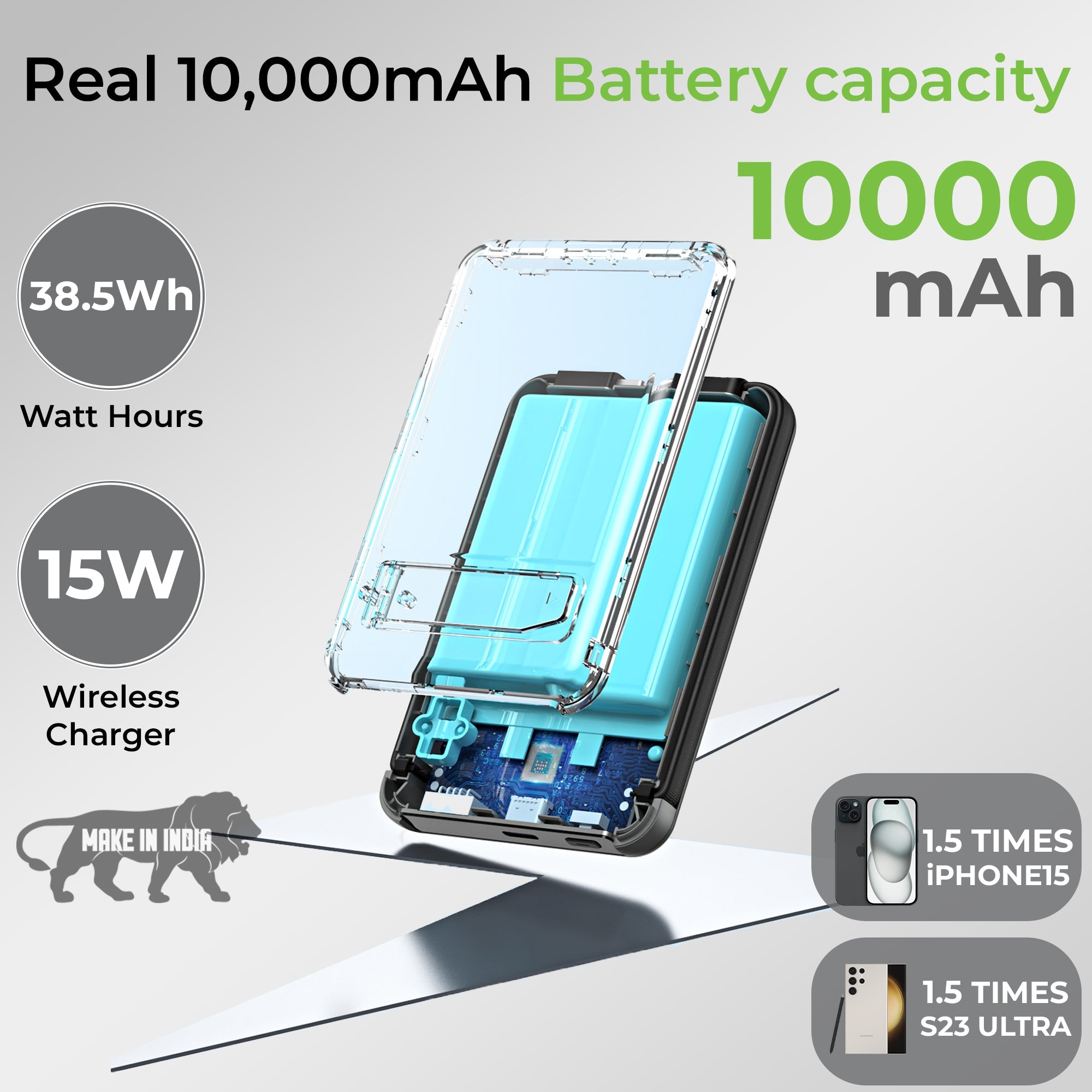 Juice-Up Mag 5 3-in-1 Wireless Magnetic Power Bank (10,000mAh) UM1126GRY