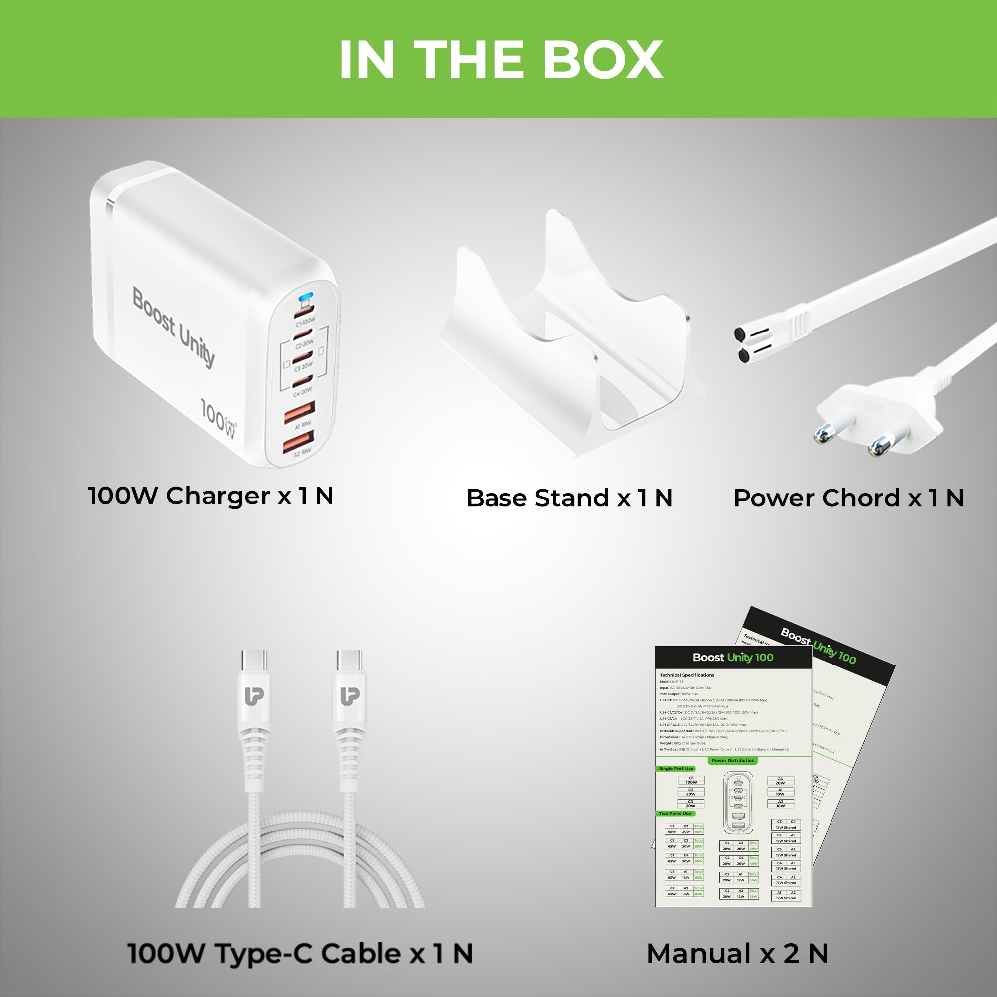 Boost Unity 100 6 USB Port 100W Desktop GaN Charging Station UM1182