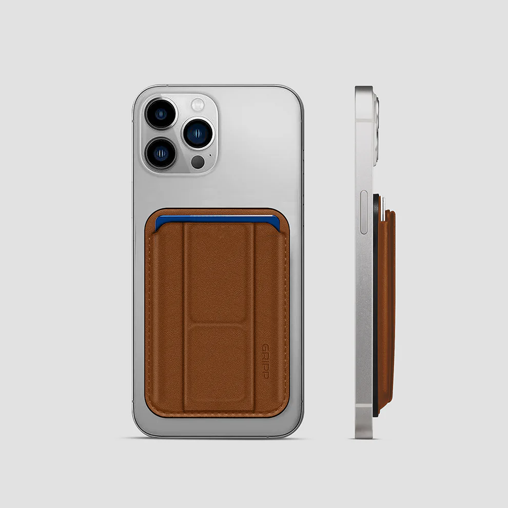 GRIPP MagSafe Wallet Card Holder With Stand - Camel