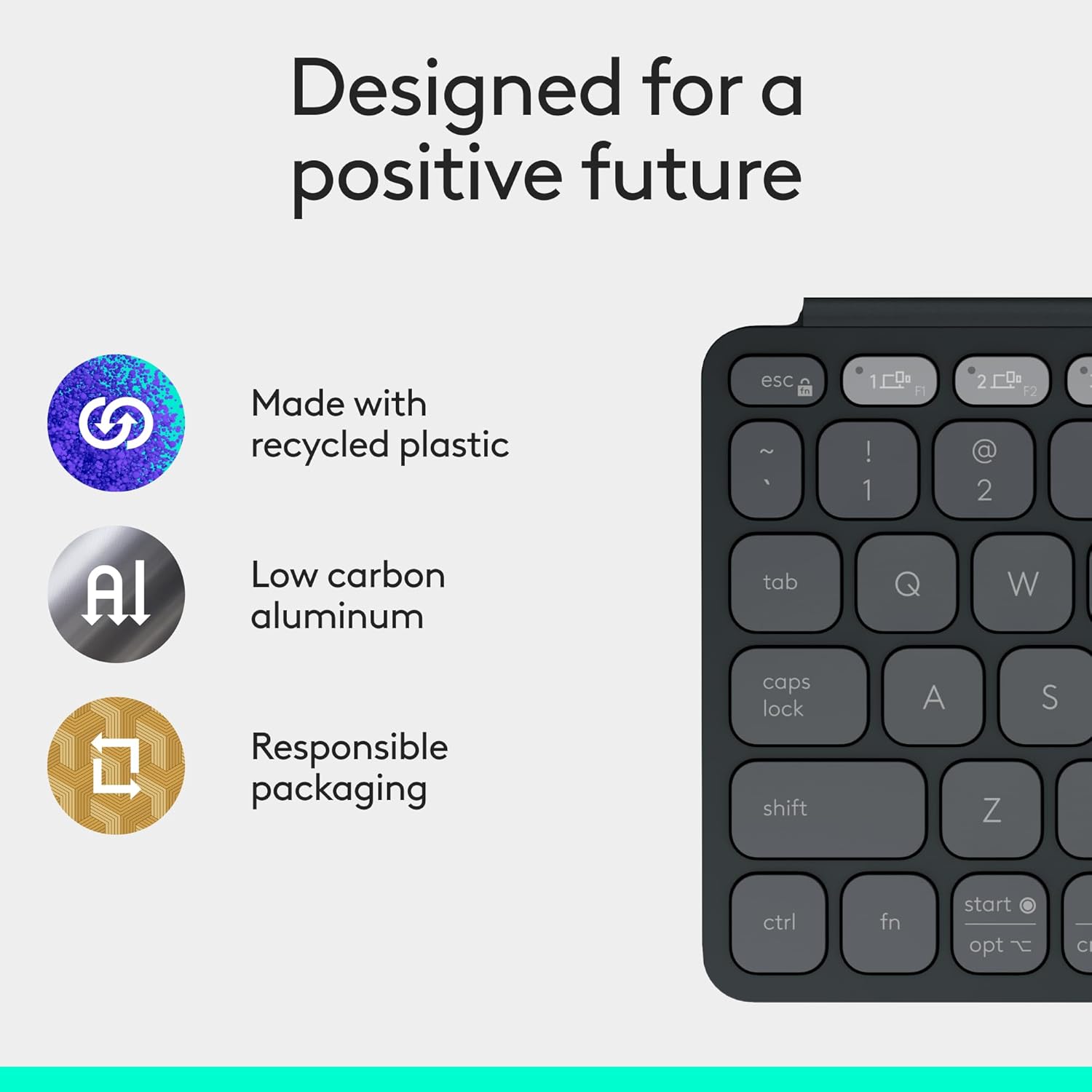 Logitech Keys-to-Go 2 Portable Bluetooth Keyboard for Tablet with Built-in Cover, Slim and Compact Wireless Keyboard for Windows, Android, Linux, iPad, iPhone, Mac, Apple TV - Graphite