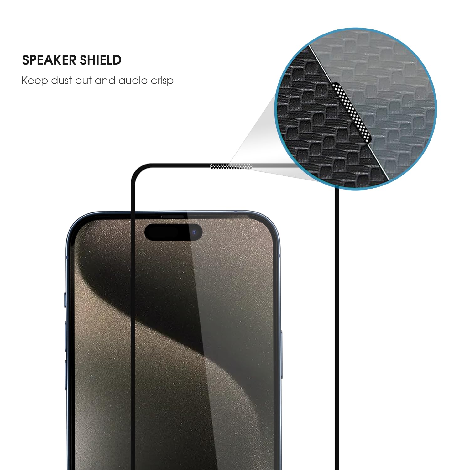 GRIPP Dust Proof 3D Tempered Glass Screen Protector for iPhone 15 (6.1") with Edge to Edge Full Coverage & 9H Hardness Anti-Scratch Shockproof Protection Screen Cover Shield