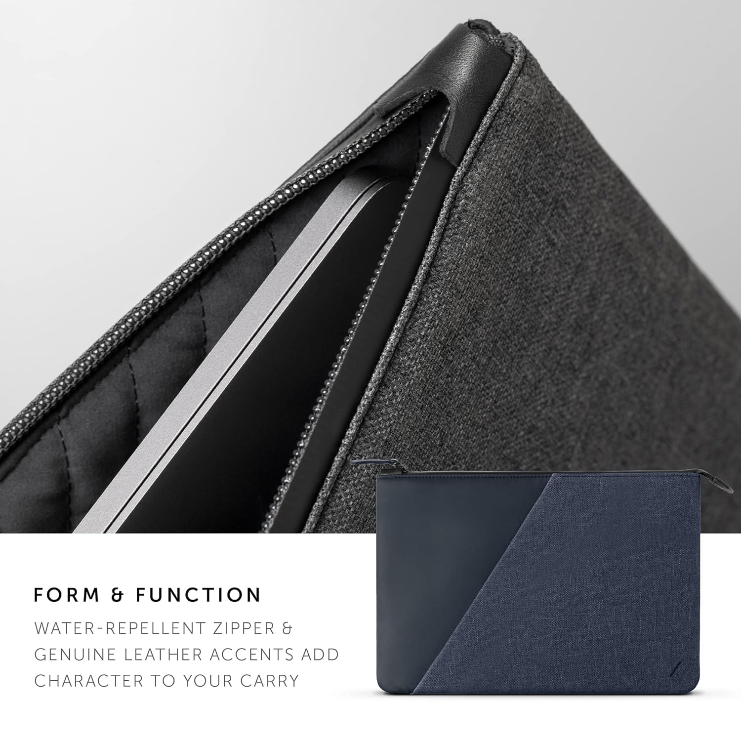 Native Union Stow 13” MacBook Sleeve - Sleek & Slim 360-Degree Protection with Exterior Pocket (Indigo)