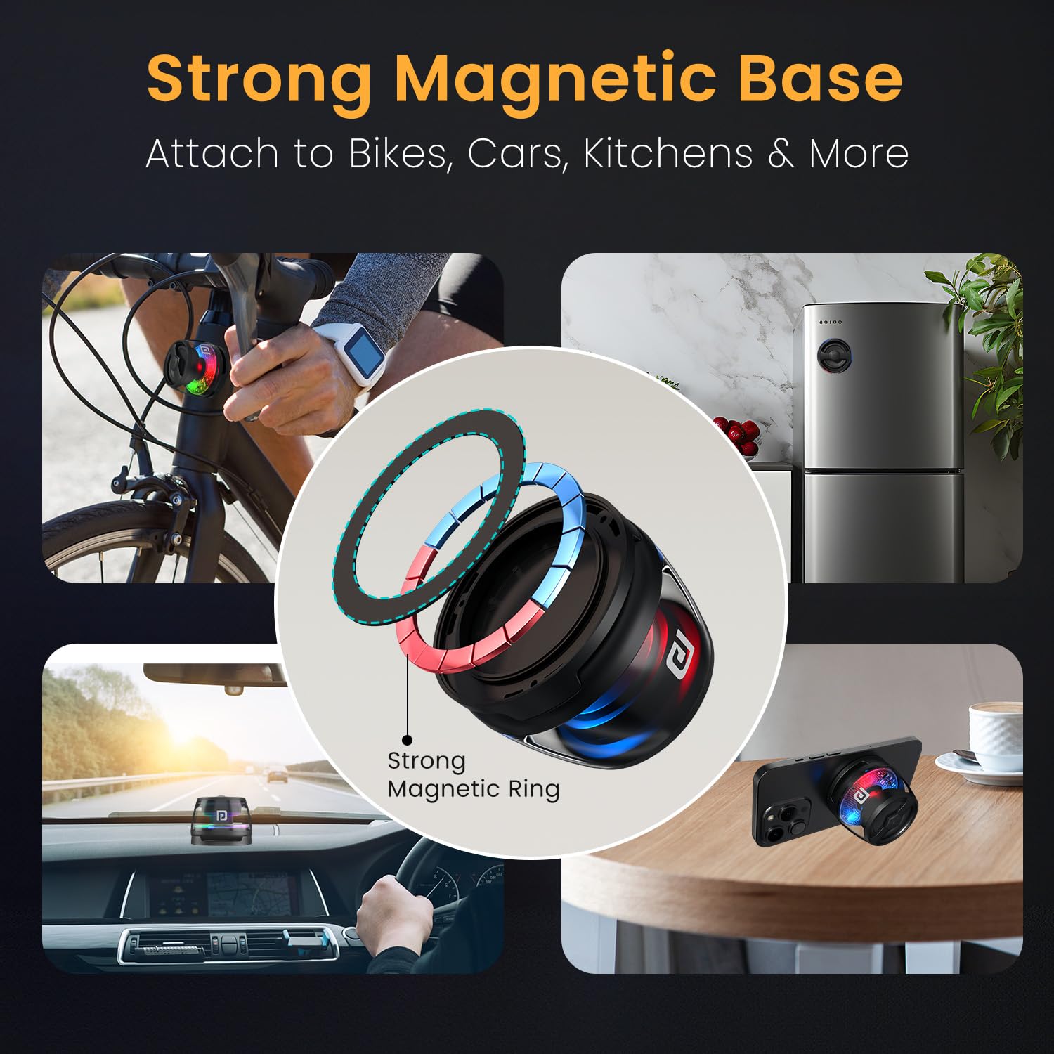 Portronics Nadya 6W Magnetic Bluetooth Speaker with MagSafe Mobile Stand