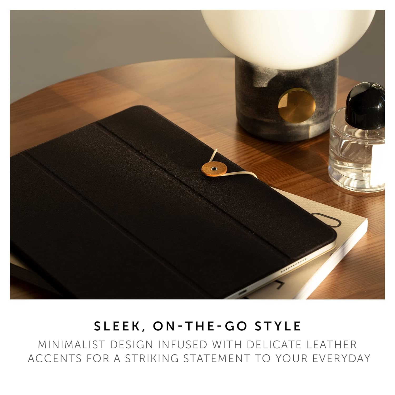 Native Union W.F.A iPad Folio – Minimalist Foldable Stand and Cover Compatible With iPad Pro 11”, iPad Air 10.9" with Easy Magnetic Attachment, Button & String Design -Black