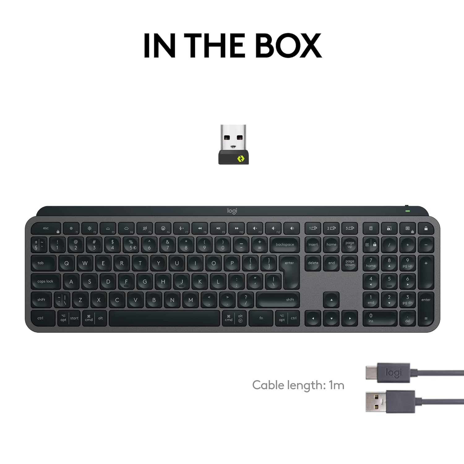 Logitech MX Keys S Wireless Keyboard, Low Profile, Fluid Precise Quiet Typing, Programmable Keys, Backlighting, Bluetooth, USB C Rechargeable, for Windows PC, Linux, Chrome, Mac - Graphite