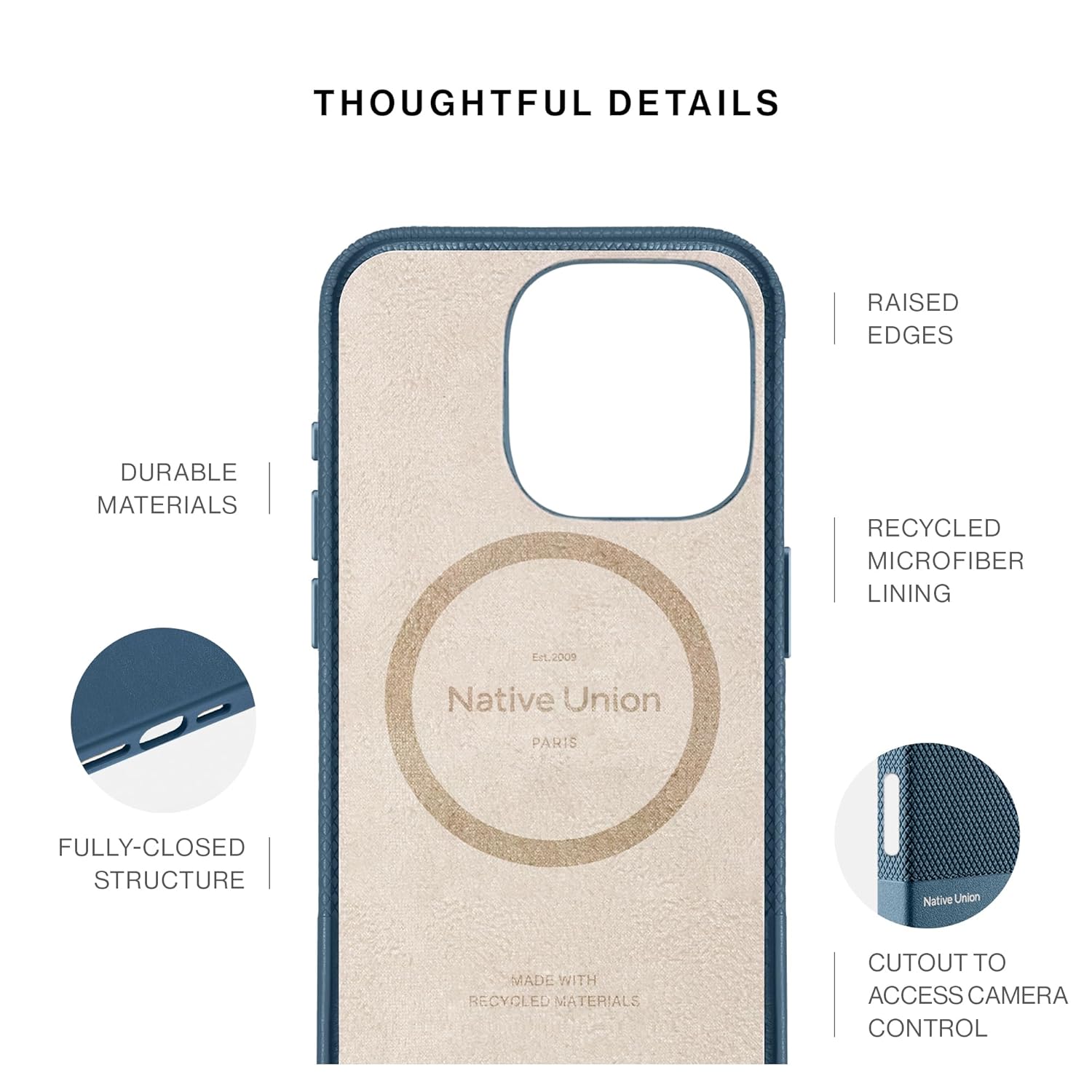 NATIVE UNION (RE)CLASSIC CASE FOR IPHONE 16 PRO NAVY