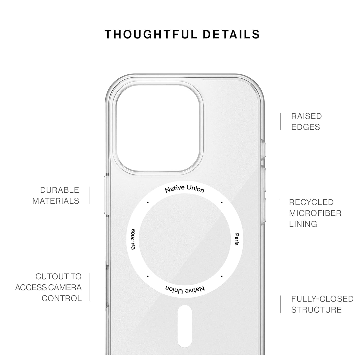 NATIVE UNION (RE)CLEAR CASE FOR IPHONE 16 PRO TRANSPARENT