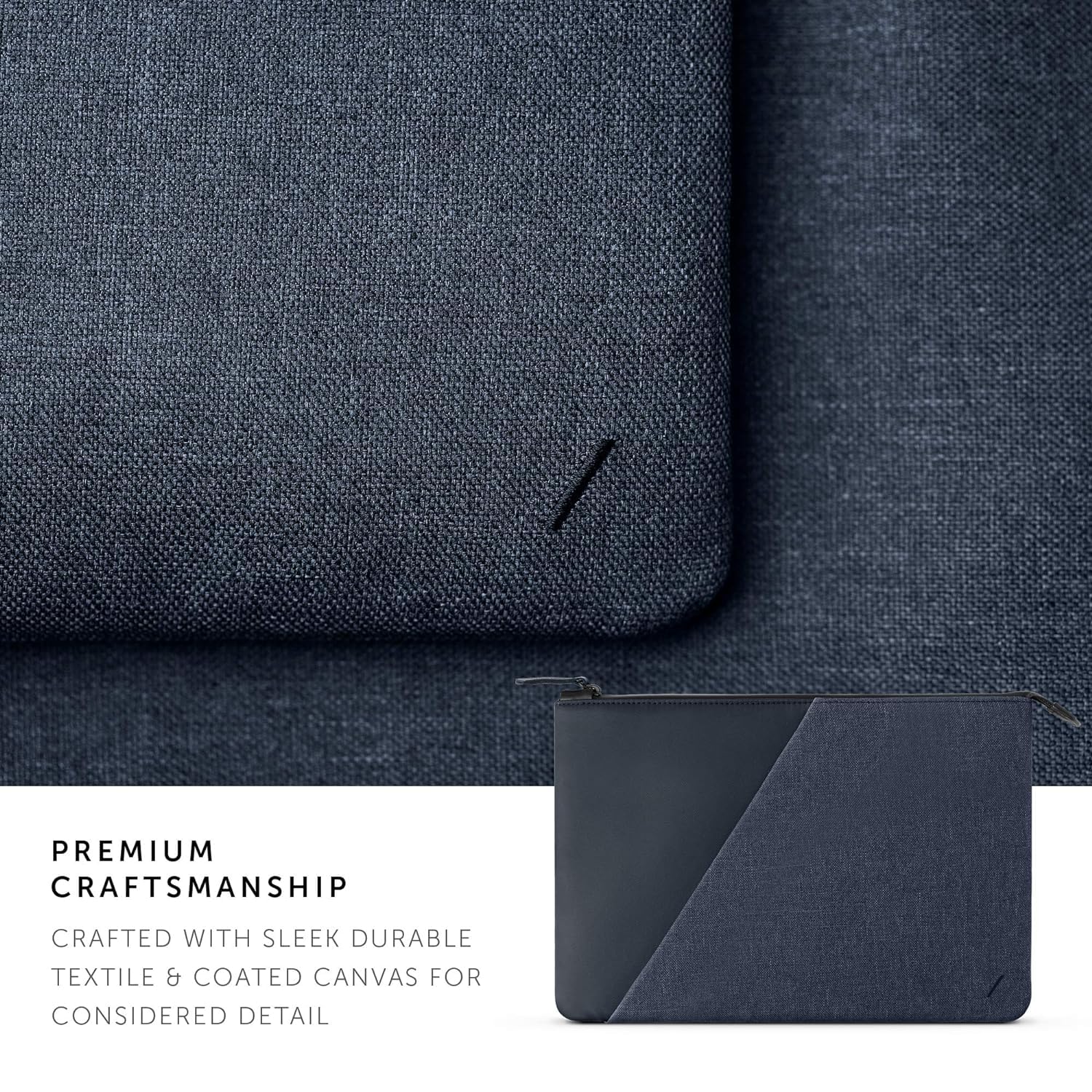 Native Union Stow 13” MacBook Sleeve - Sleek & Slim 360-Degree Protection with Exterior Pocket (Indigo)