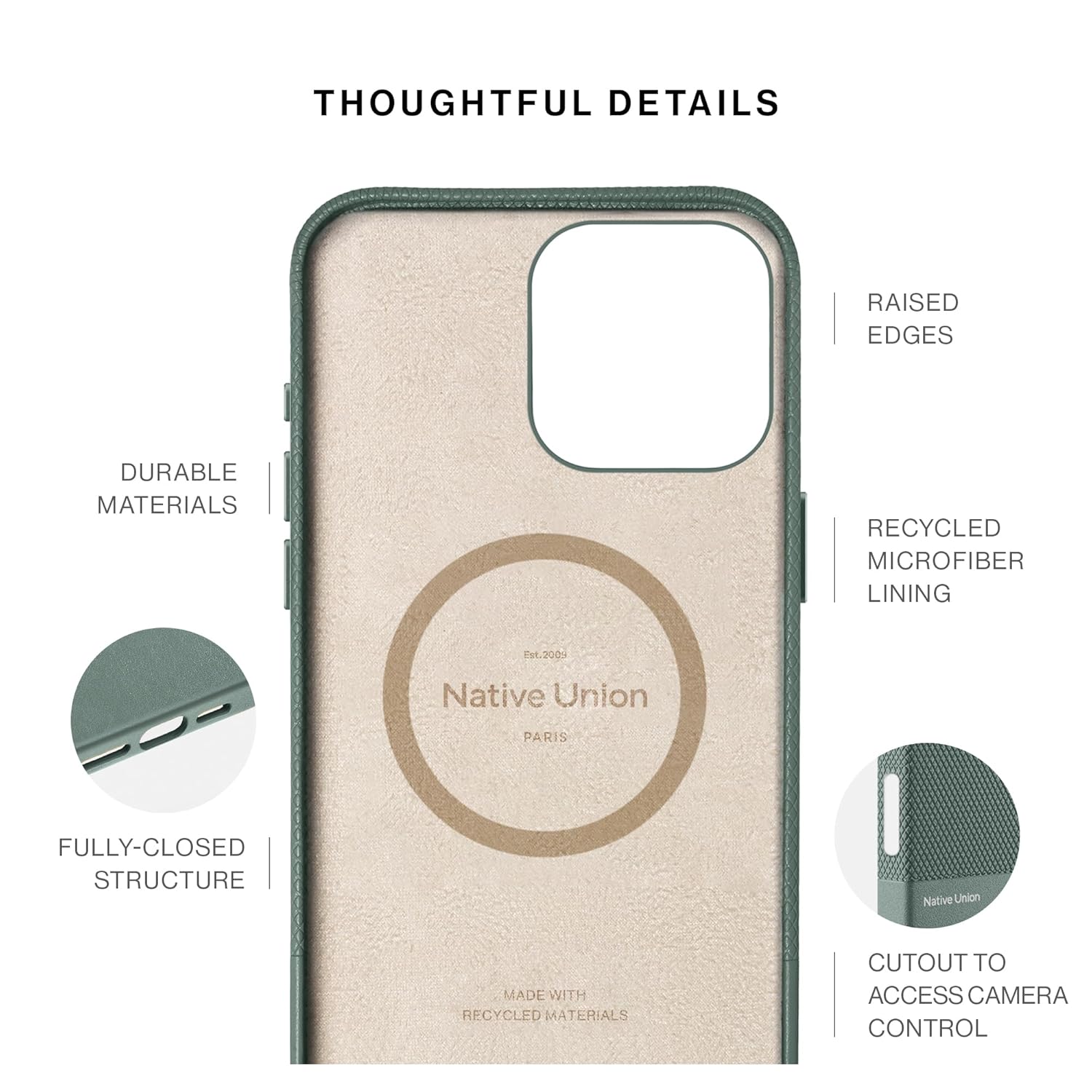 NATIVE UNION (RE)CLASSIC CASE FOR IPHONE 16 PRO MAX SLATE GREEN