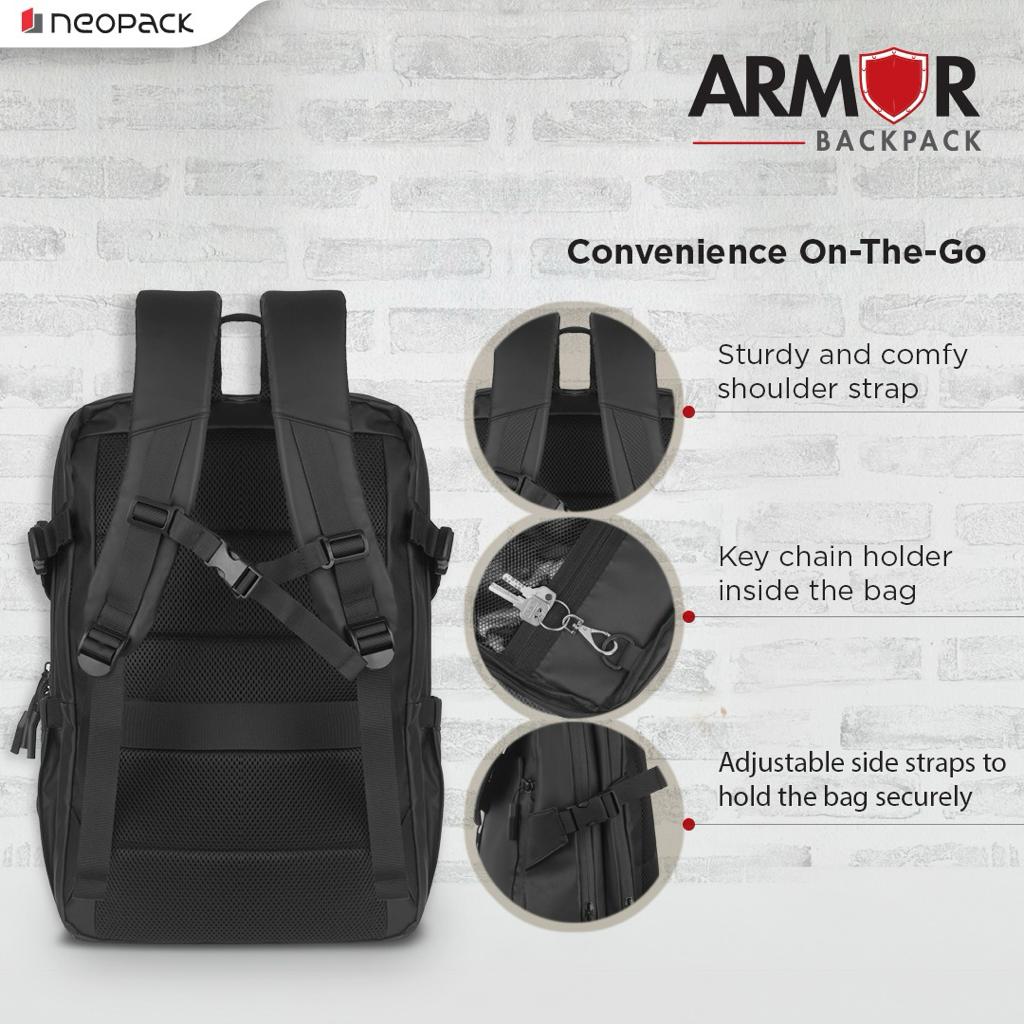 Armor All Weather Backpack For 16" Laptops & Macbooks (Black)