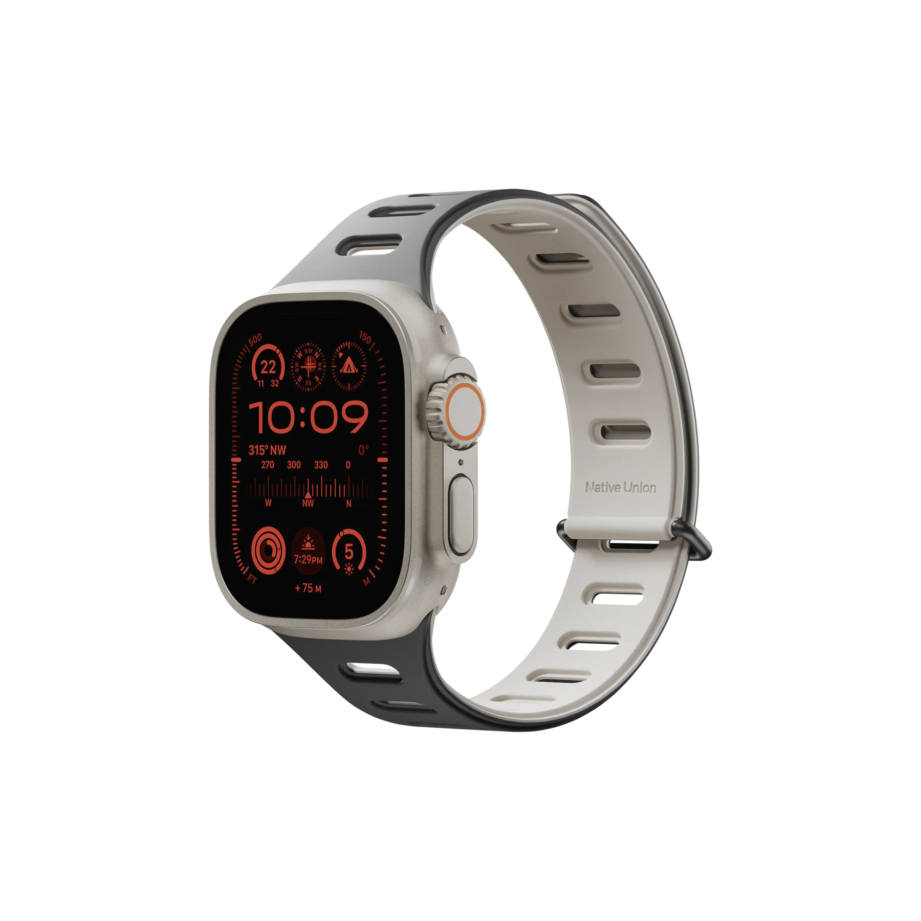 ACTIVE WATCH BAND FOR APPLE WATCH ULTRA 42/44/45/49MM-BLACK/SANDSTONE