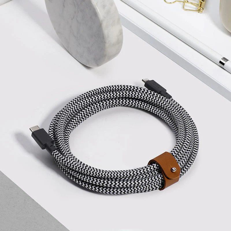 NATIVE UNION BELT CABLE-KV-C-LIGHTNING ZEBRA-1.2M