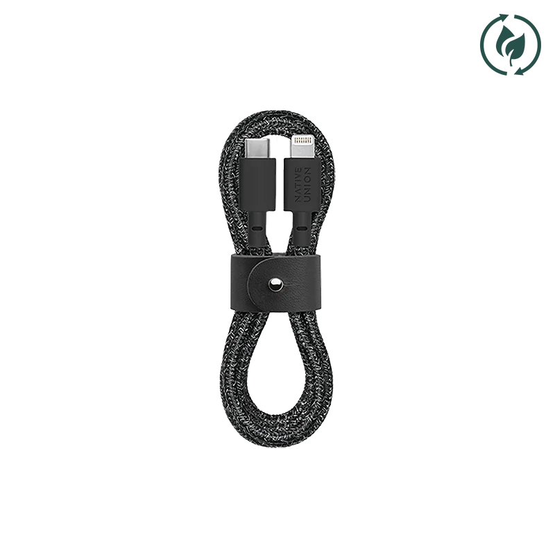 " NATIVE UNION BELT CABLE-KV-C-LIGHTNING- COSMOS BLK-1.2."