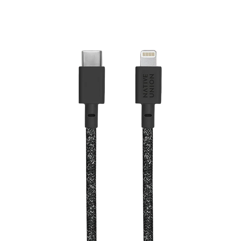 " NATIVE UNION BELT CABLE-KV-C-LIGHTNING- COSMOS BLK-1.2."