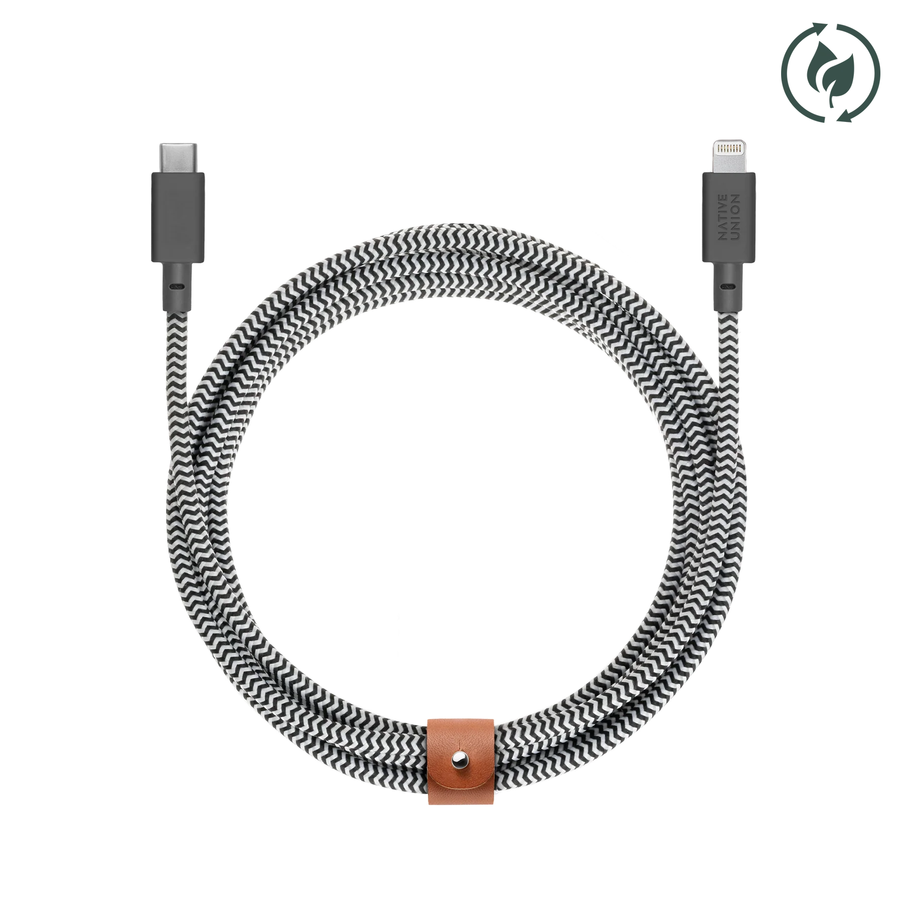 NATIVE UNION BELT CABLE-KV-C-LIGHTNING ZEBRA-1.2M