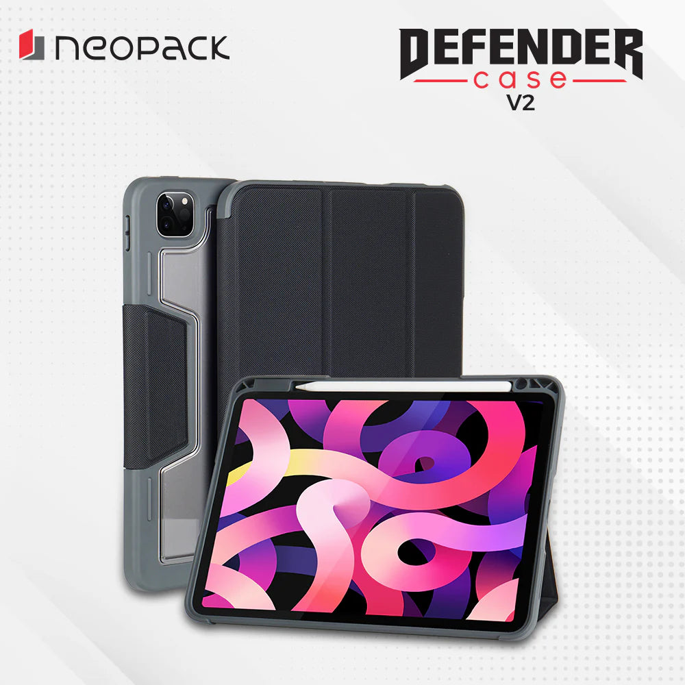 Neopack Drop Tested Defender Case With Pencil Holder For IPad Pro 11", Fits: 2024 Model (Black)
