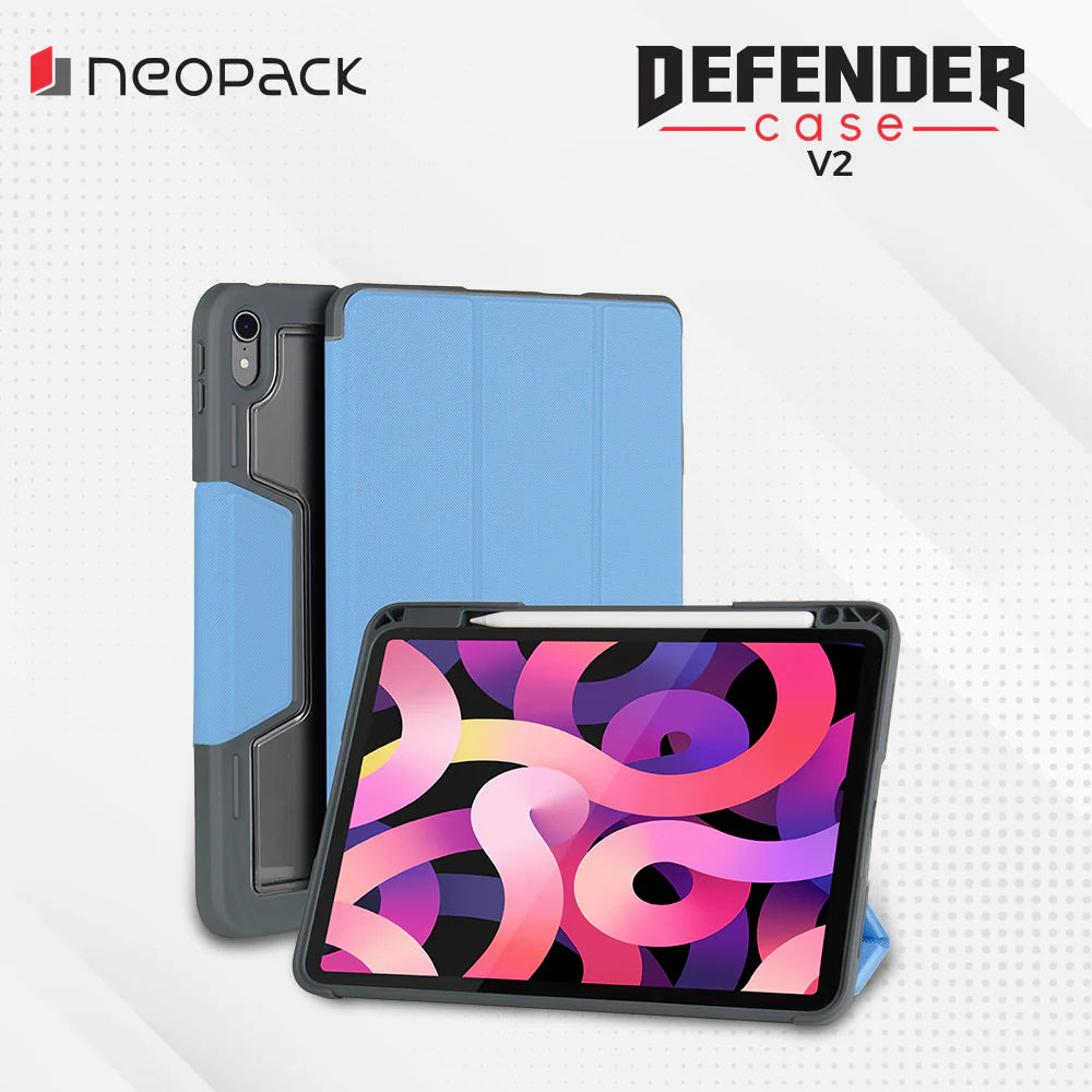 Neopack Drop Tested Defender Case With Pencil Holder For IPad Air 13, Fits: M2 And M3 Models / IPad Pro 12.9", Fits: 4th, 5th, 6th Gen. (Blue)