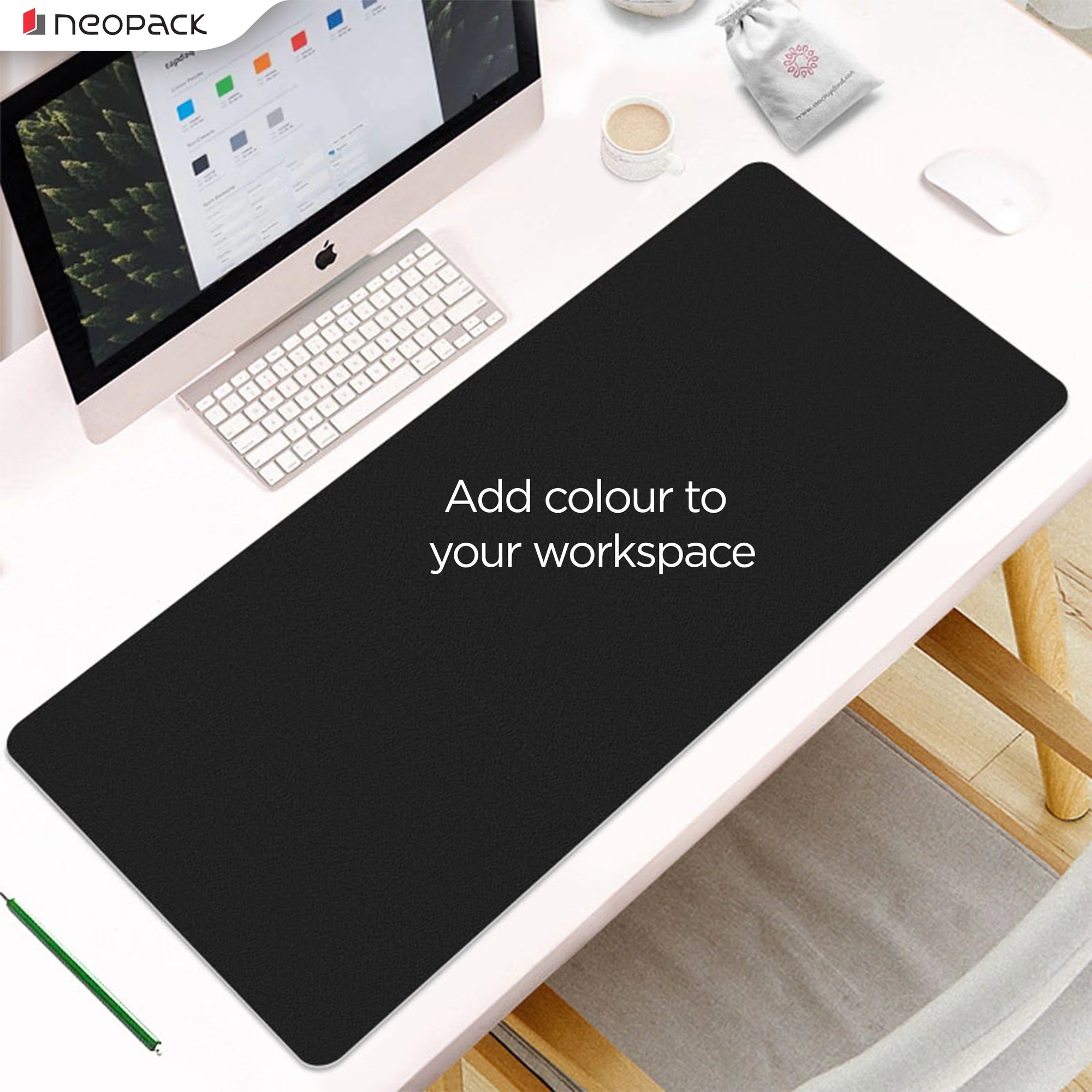 Neopack Deskmat With Double Sided PU (Black / Grey)