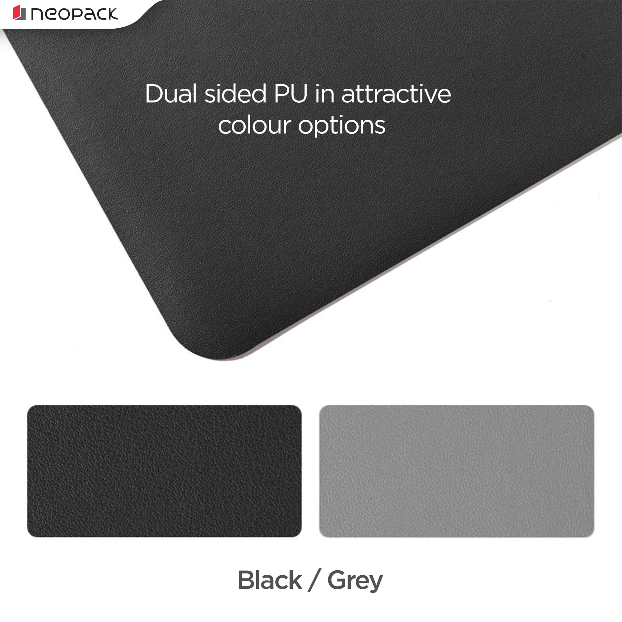 Neopack Deskmat With Double Sided PU (Black / Grey)