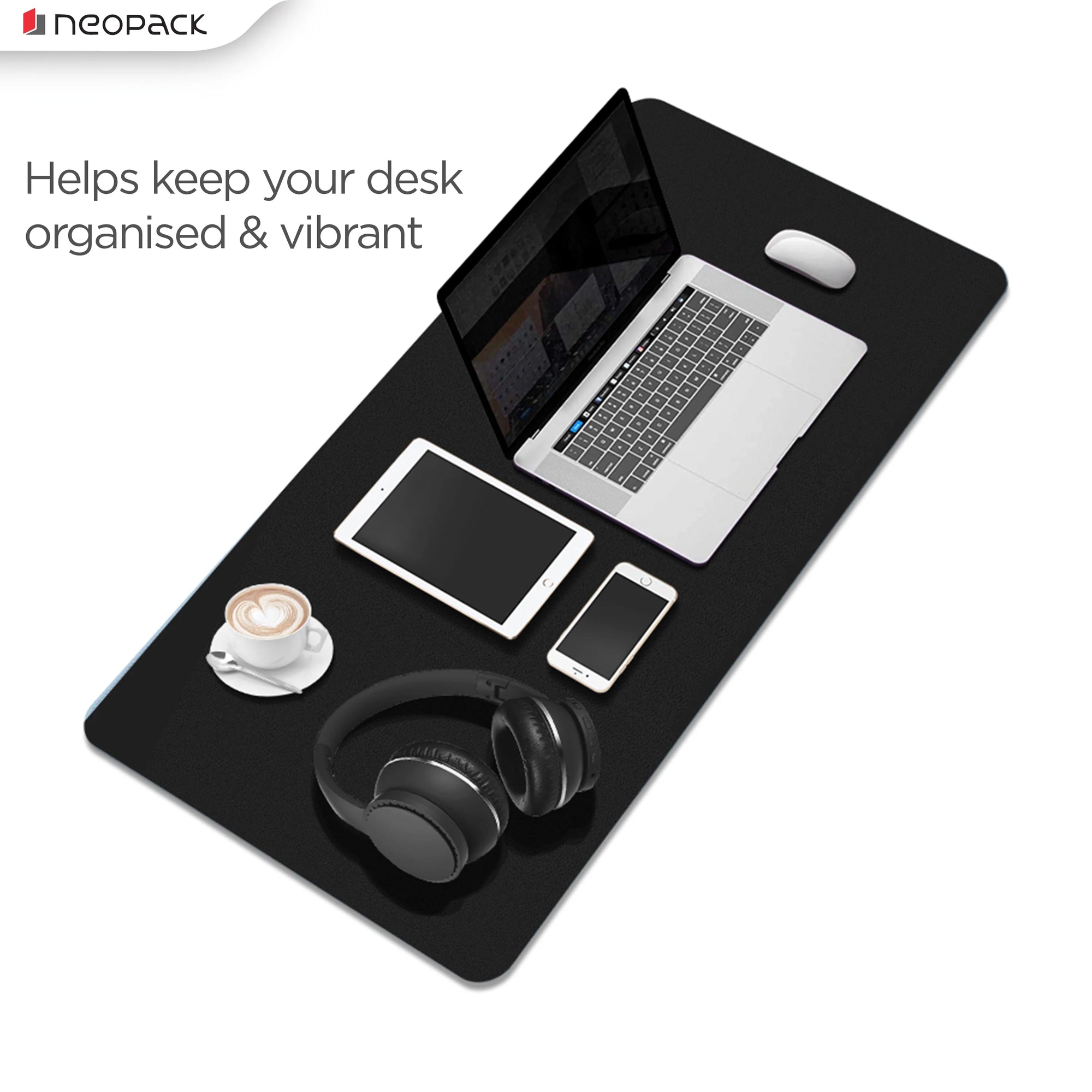 Neopack Deskmat With Double Sided PU (Black / Grey)