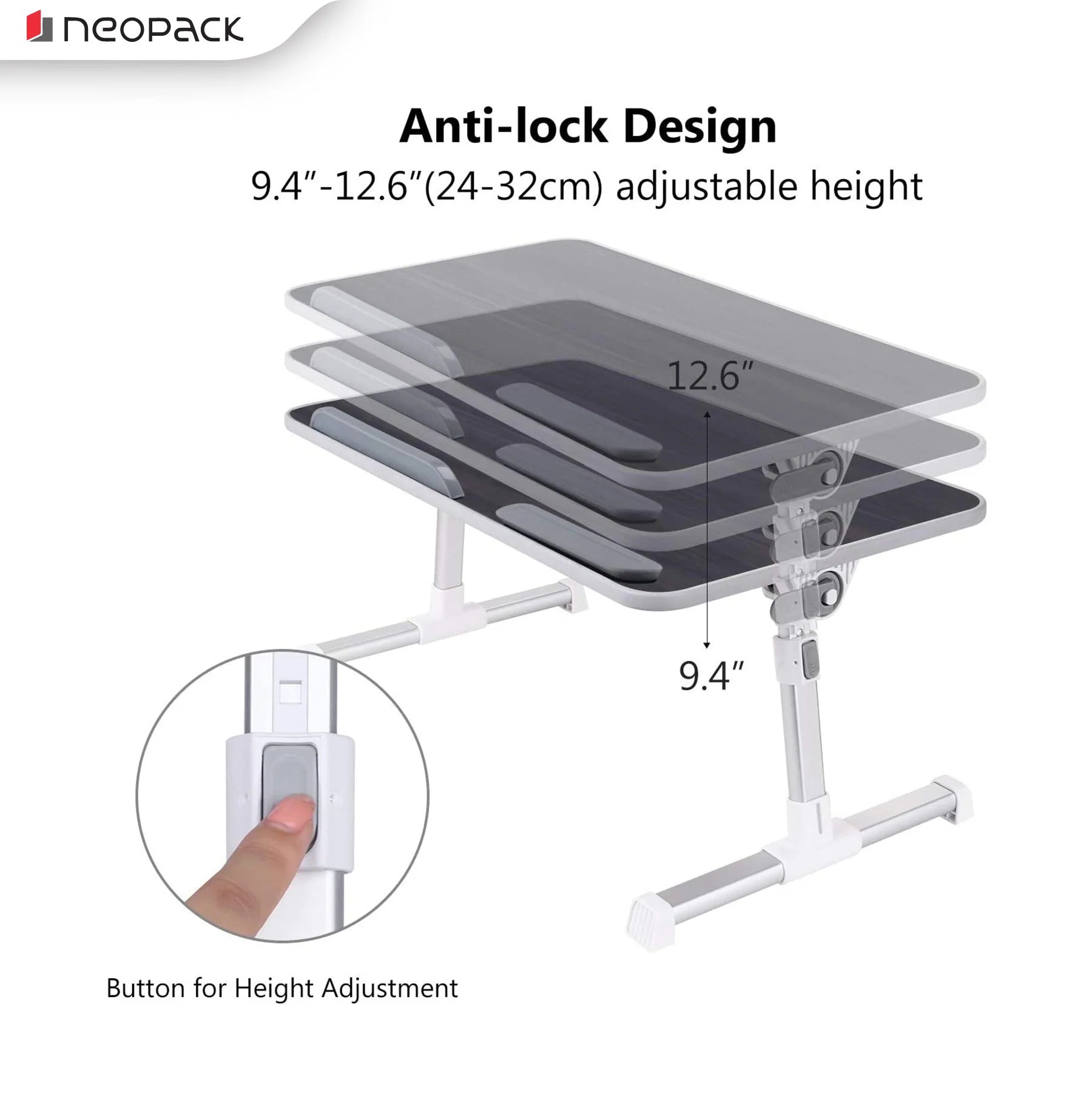 Neopack Ergonomic Laptop Table With Foldable Legs (Fits: 13" - 16" Laptops & Macbooks)
