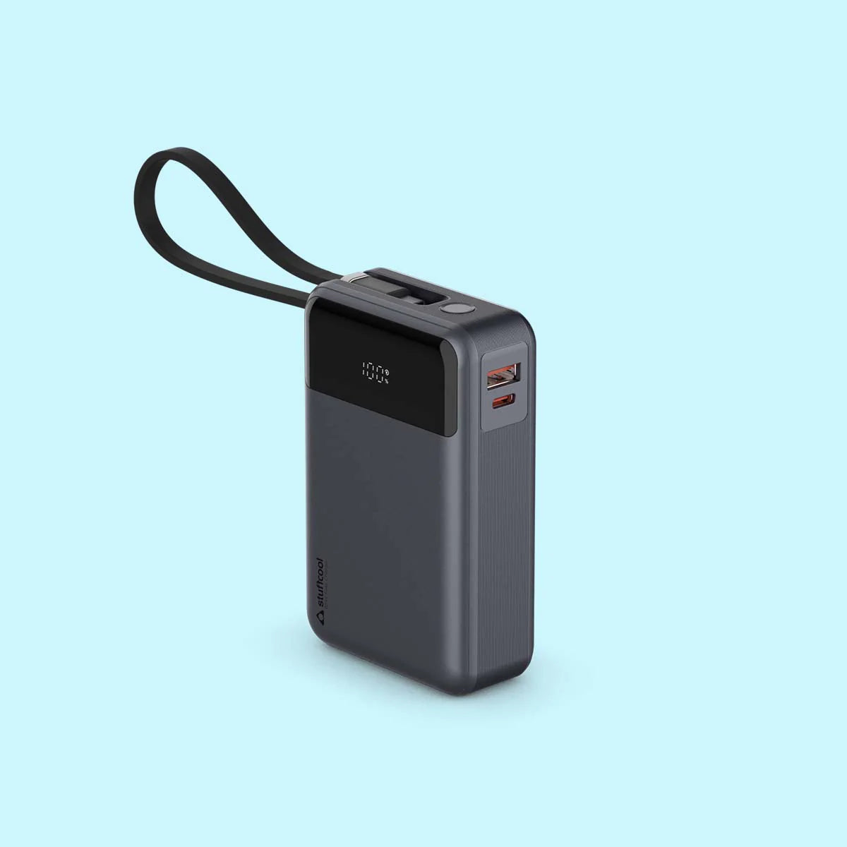 Stuffcool Giga smallest 65W 20000 Mah Powerbank With Built-in Type C Cable