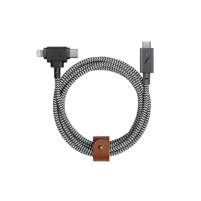 Native Union Belt Cable Duo Pro C To C/L , Zebra. 2.4M. 240W