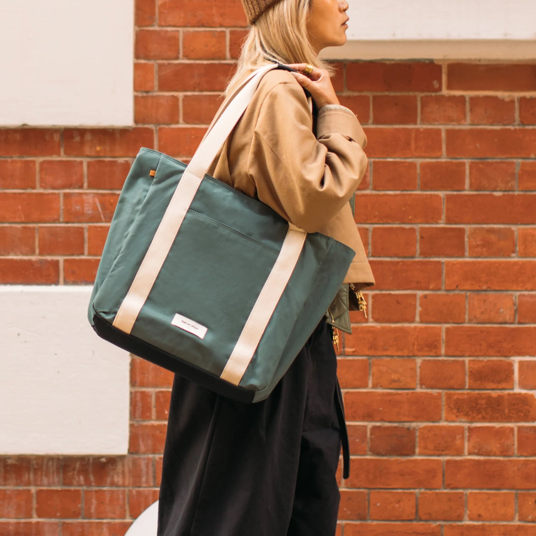 NATIVE UNION WFA TOTE BAG PRO SLATE GREEN