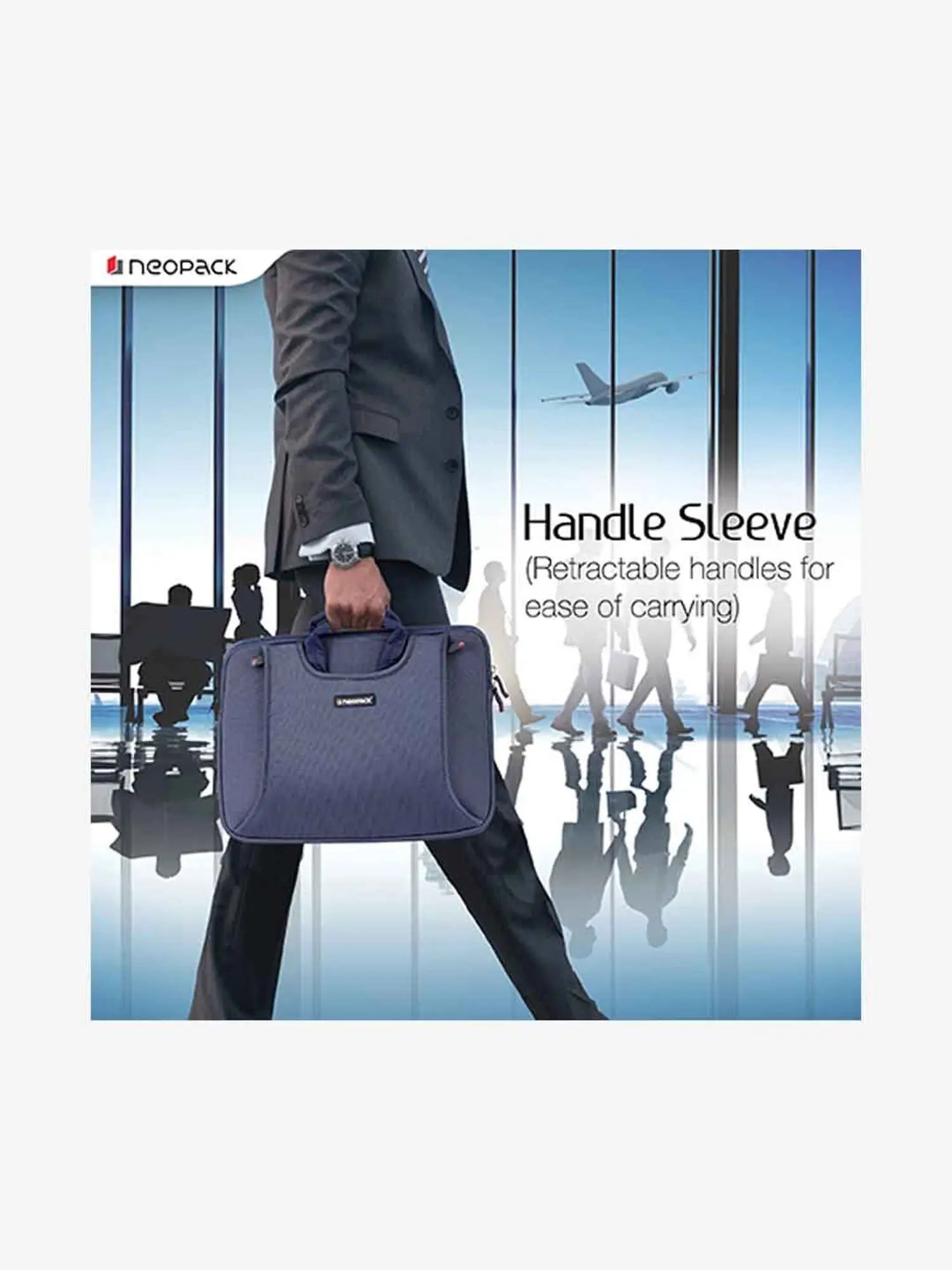 Neopack Handle Sleeve Laptop Bag for all 13.3 Inch Laptops & Macbooks (Navy Blue)