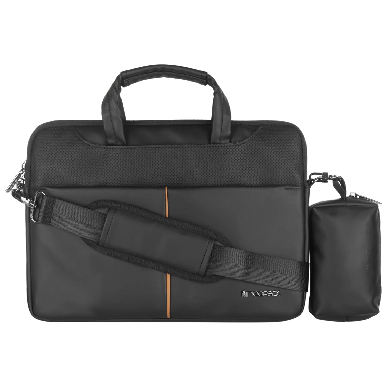 Neopack Leather Sleeve With Pouch For Upto 16.2" Macbooks (Black)