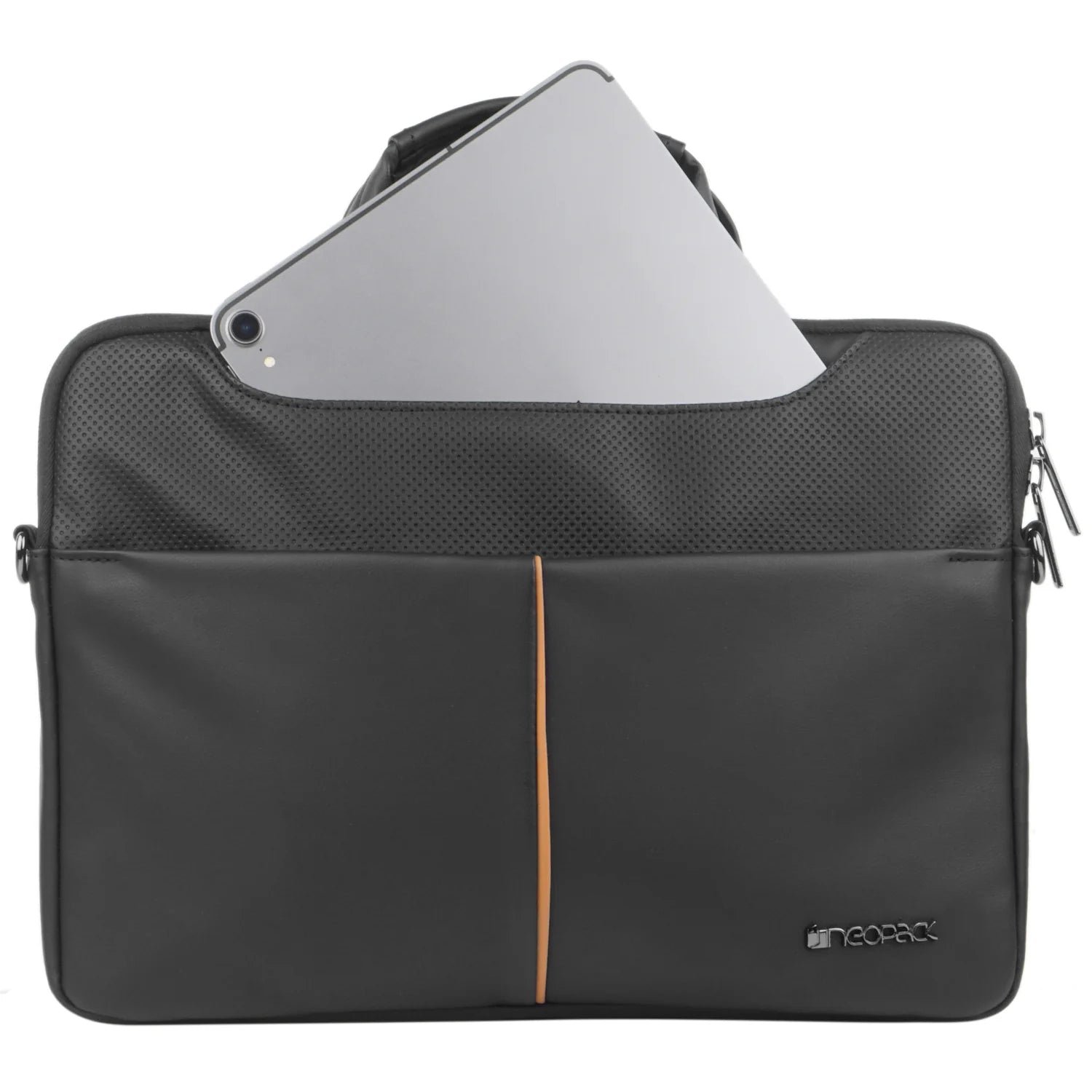 Neopack Leather Sleeve With Pouch For Upto 16.2" Macbooks (Black)