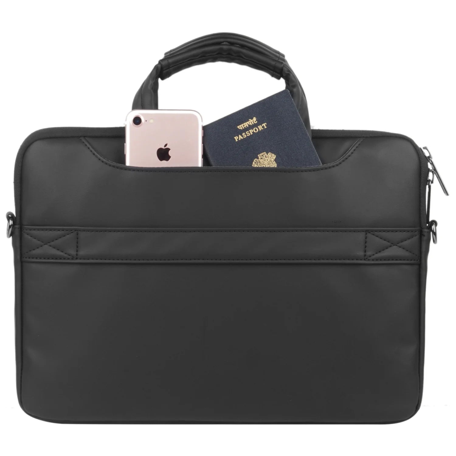 Neopack Leather Sleeve With Pouch For Upto 16.2" Macbooks (Black)