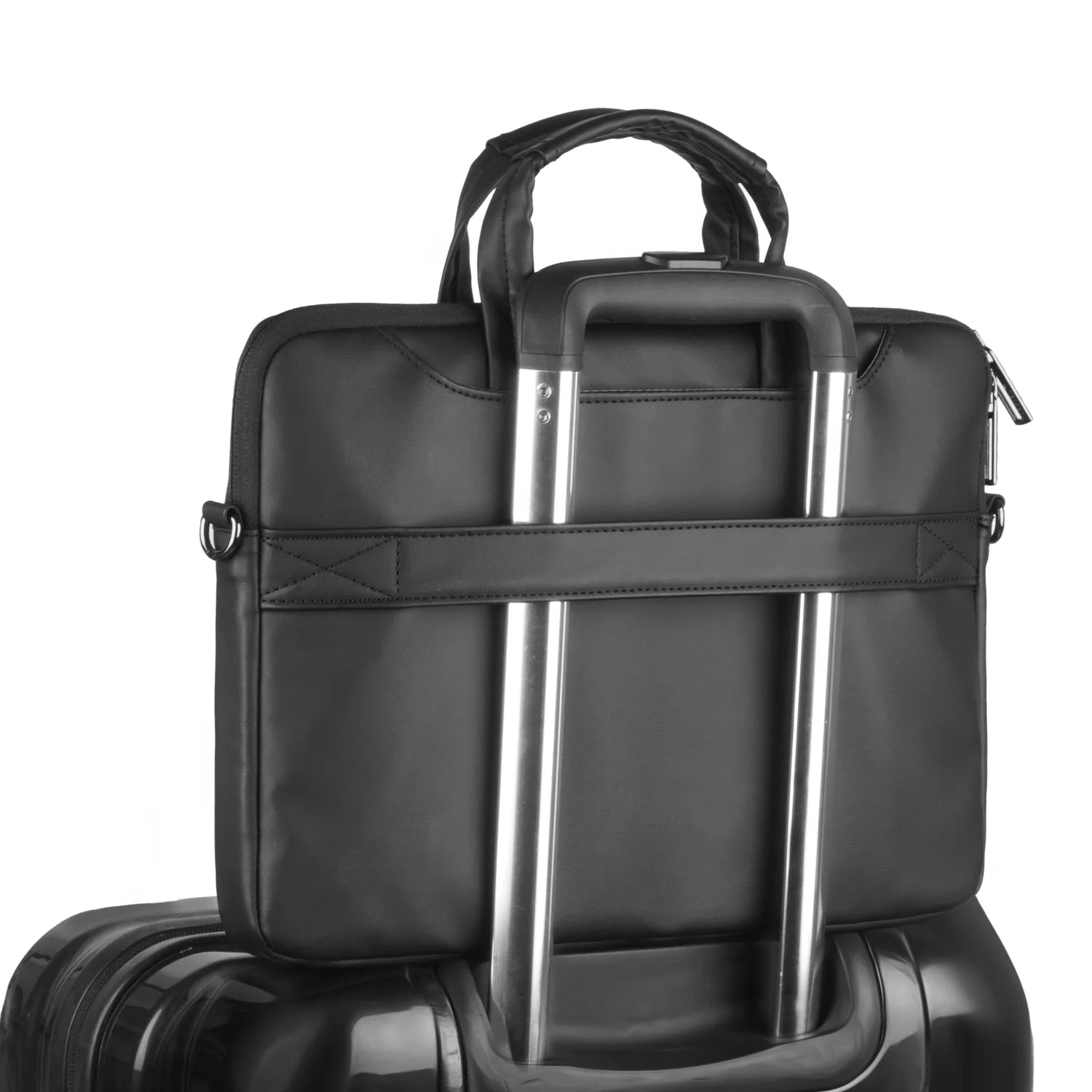 Neopack Leather Sleeve With Pouch For Upto 16.2" Macbooks (Black)