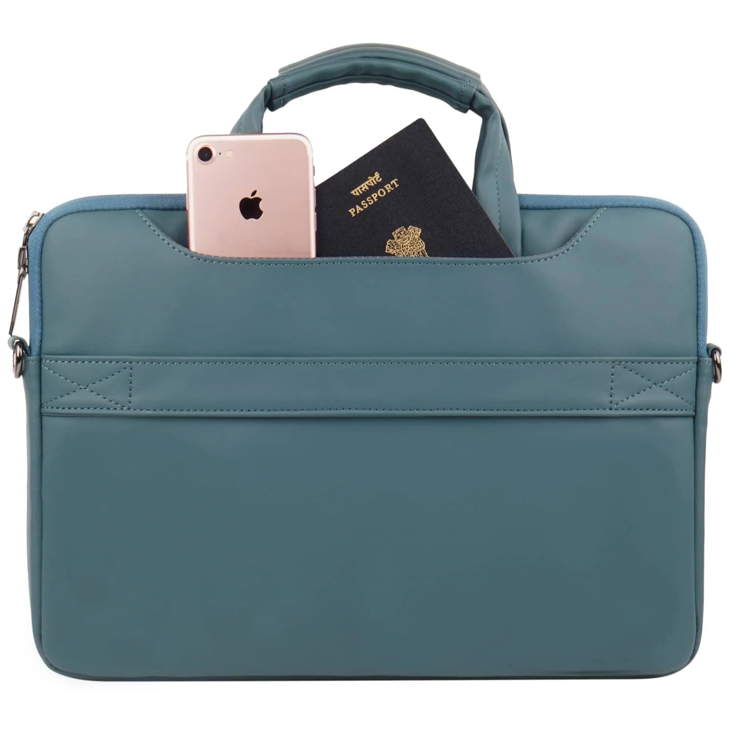 Neopack Leather Sleeve With Pouch For Upto 14.2" Macbooks (Sea Green)