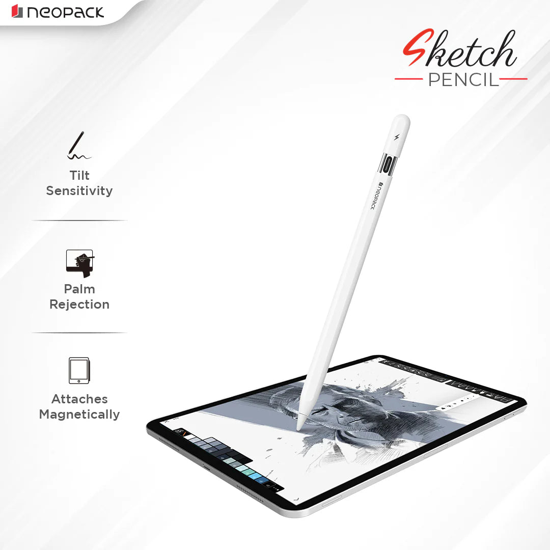 Neopack Sketch Pencil With USB-C Charging Port (White)