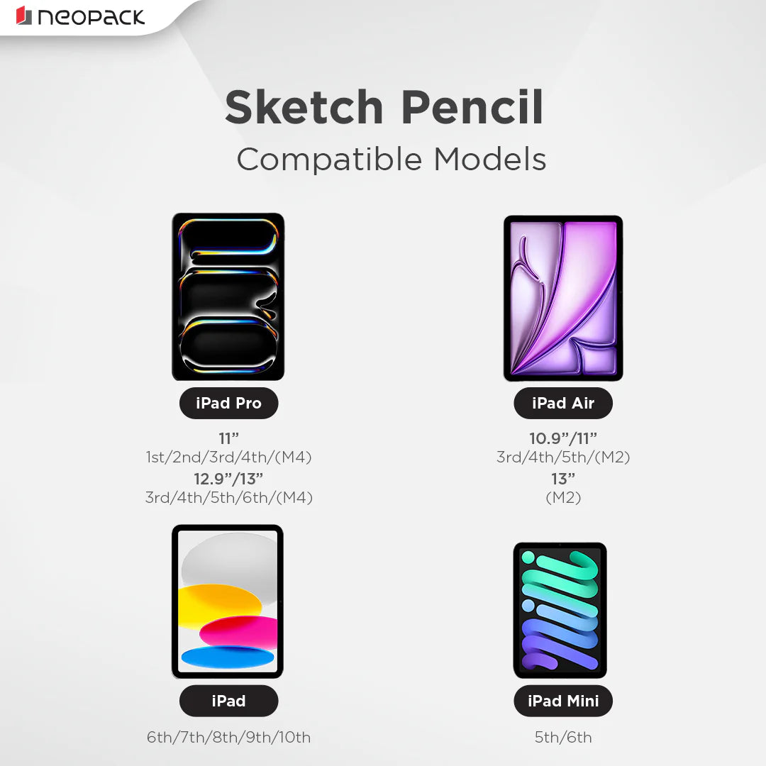 Neopack Sketch Pencil With USB-C Charging Port (White)