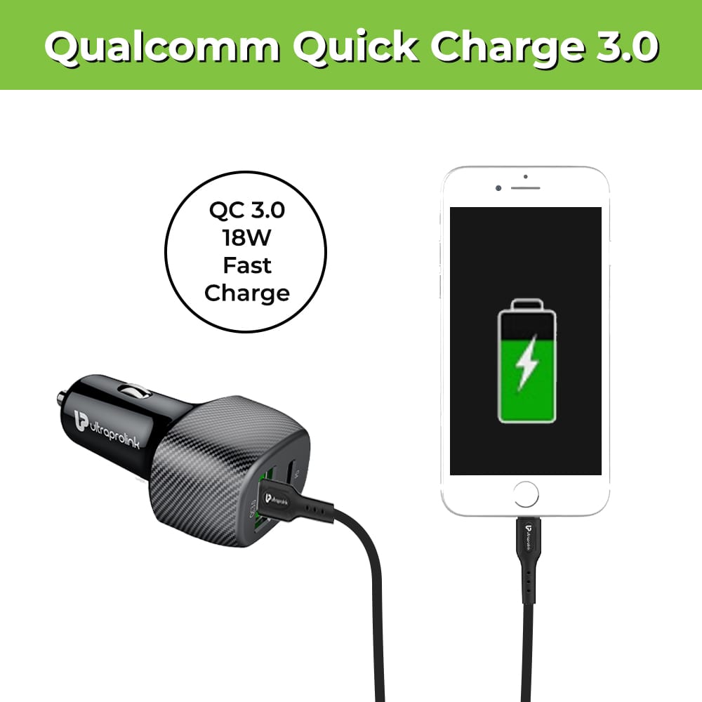 MACH 38W PD + QC 3.0 Car Charger With iPhone Cable UM1013L
