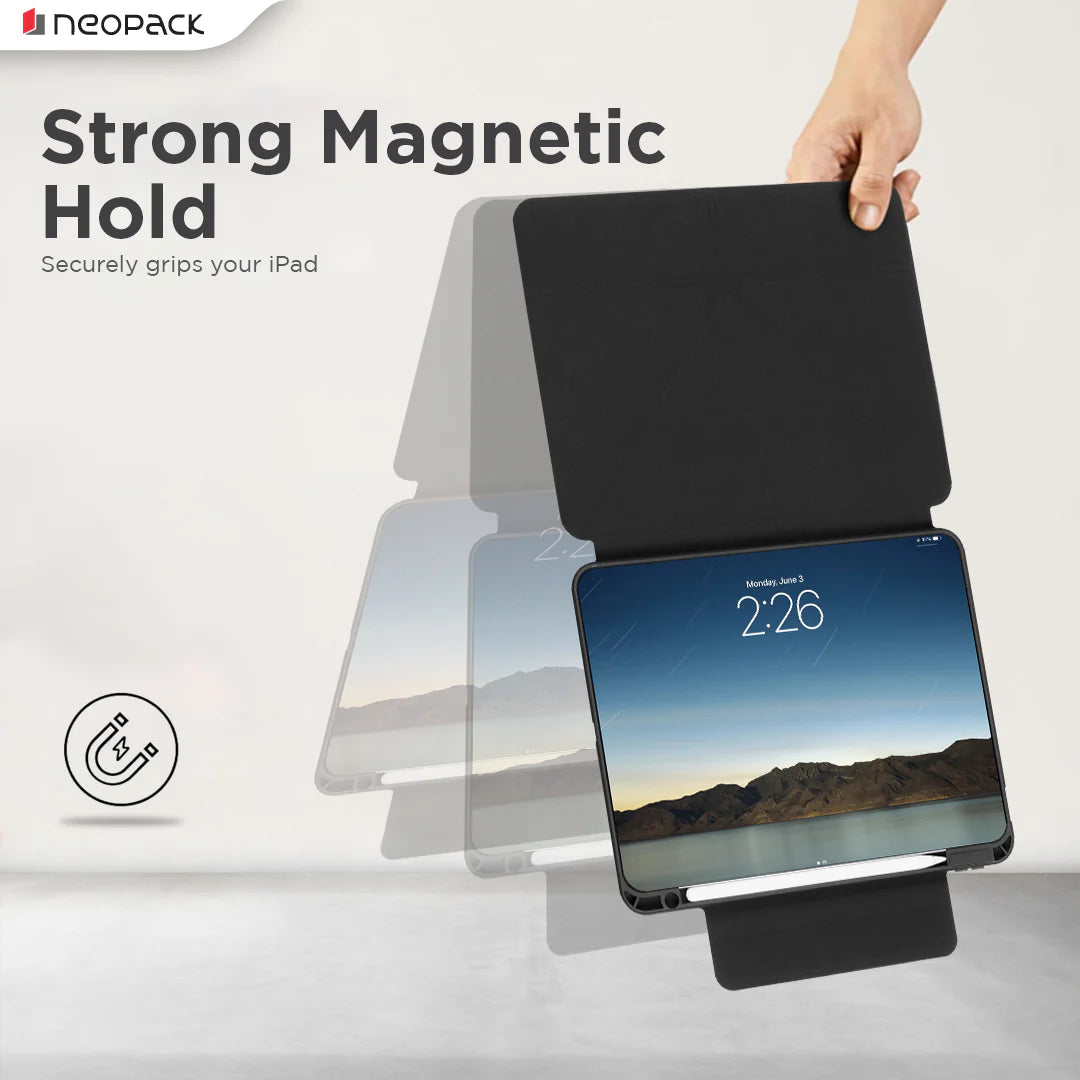Swivel Magnetic Case With 360 Degree Rotating & Height Adjustment Function For IPad Pro 11" - 2024 Model (Black)