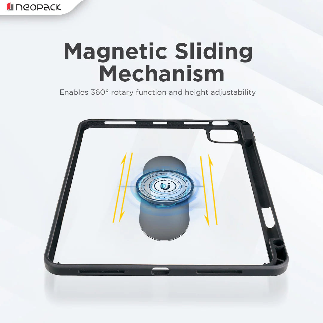 Swivel Magnetic Case With 360 Degree Rotating & Height Adjustment Function For IPad Air 13" - 2024 Model (Black)