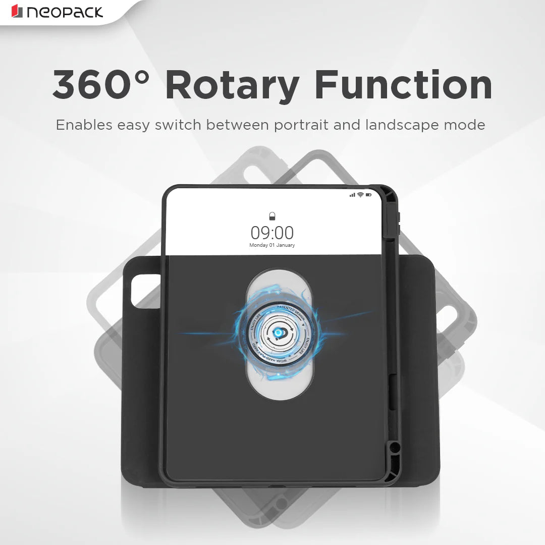 Swivel Magnetic Case With 360 Degree Rotating & Height Adjustment Function For IPad Air 13" - 2024 Model (Black)