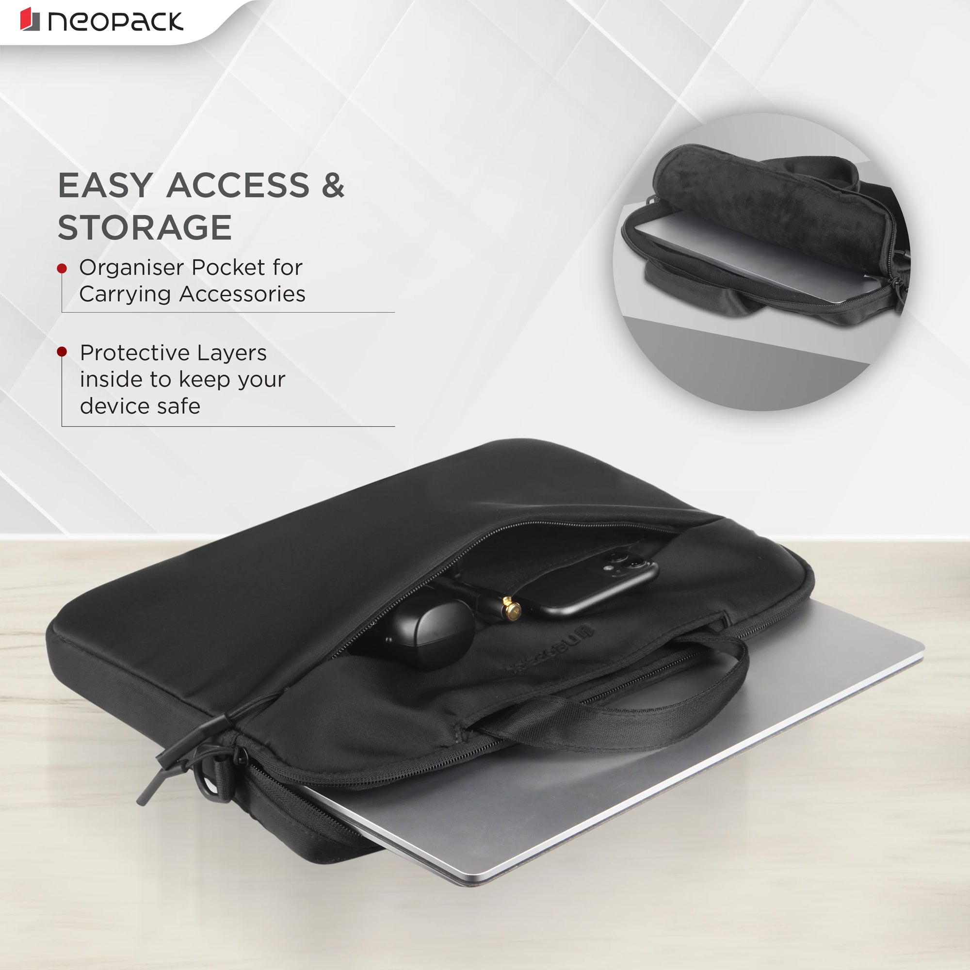 Neopack Sling Sleeve For Upto 14.2" Macbooks (Black)