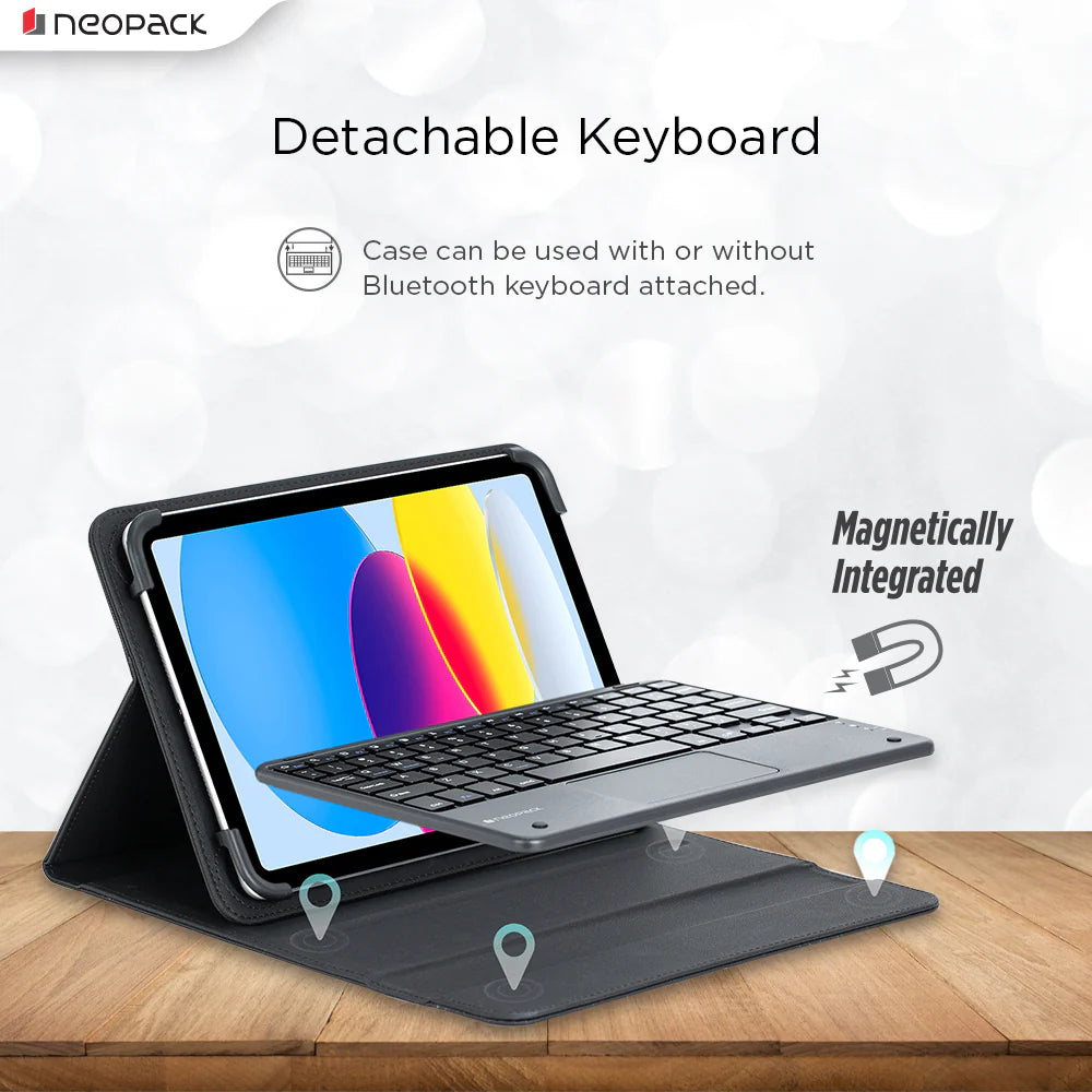 Universal Keyboard Folio Case With Trackpad For IPad 10 To 11" Tablets (Black)