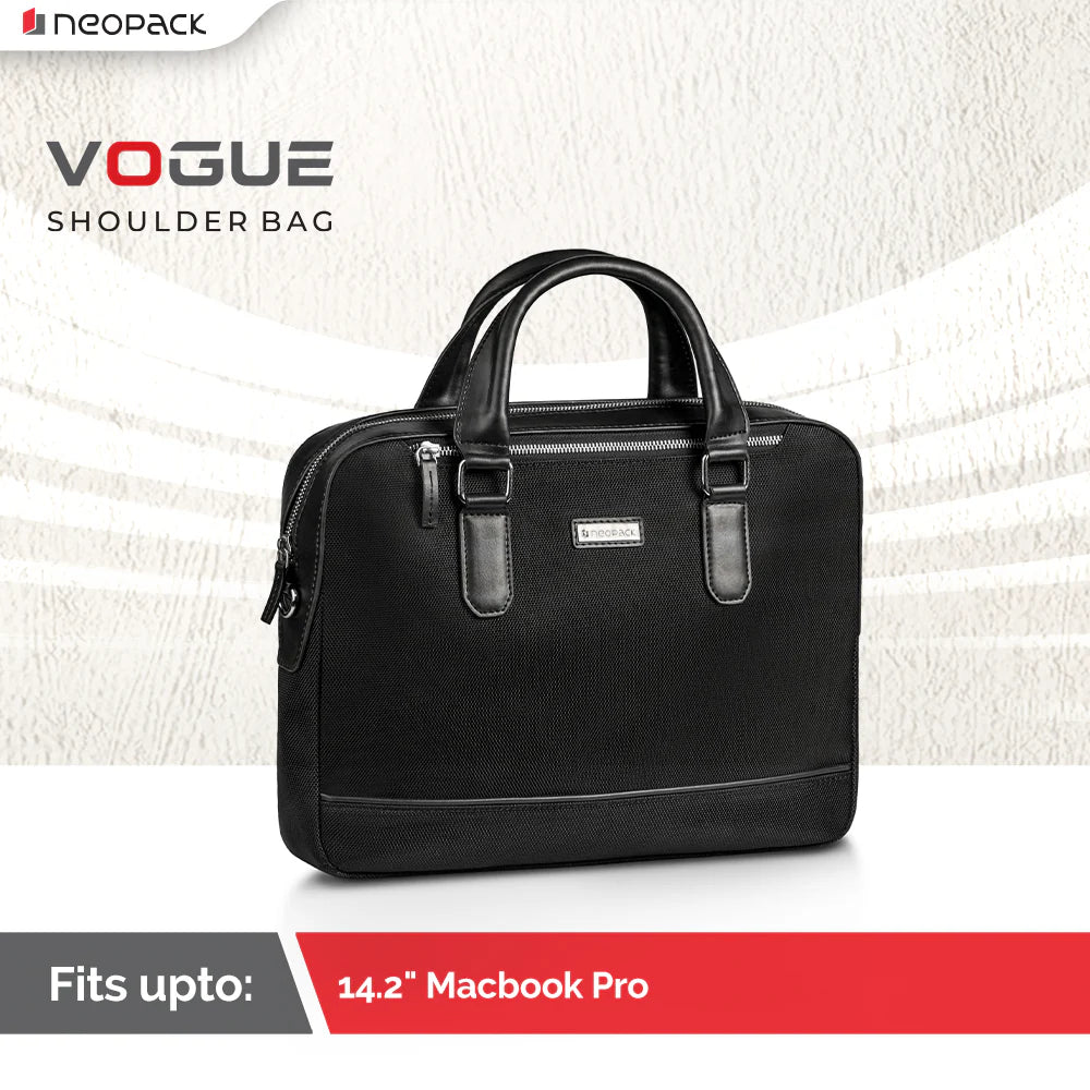 Neopack Vouge Shoulder Bag For Upto 14.2" Macbooks (Black)