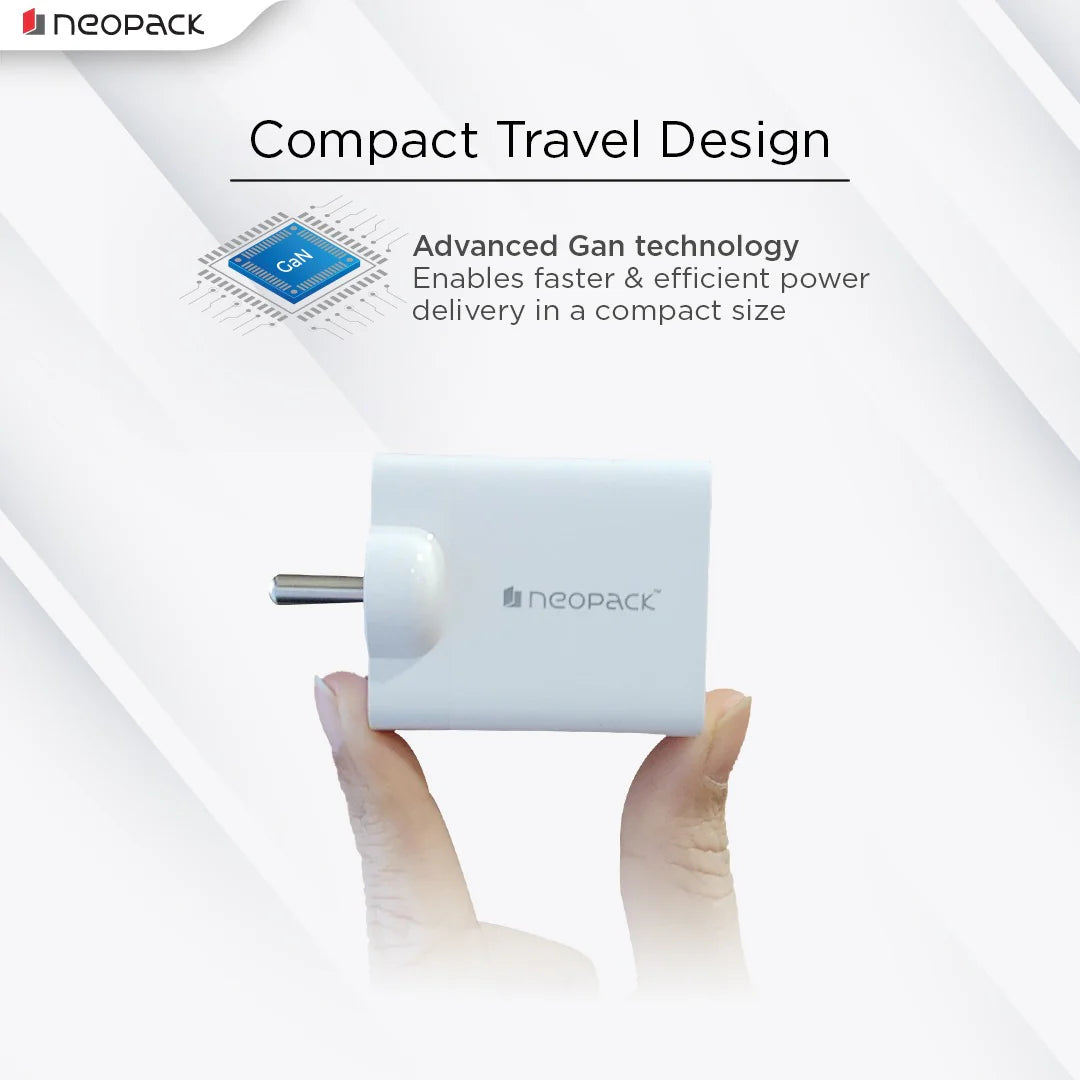 Neopack Power Cube 45W Dual Port PD USB C Charger For All Mobile Phones & Tablets (White)