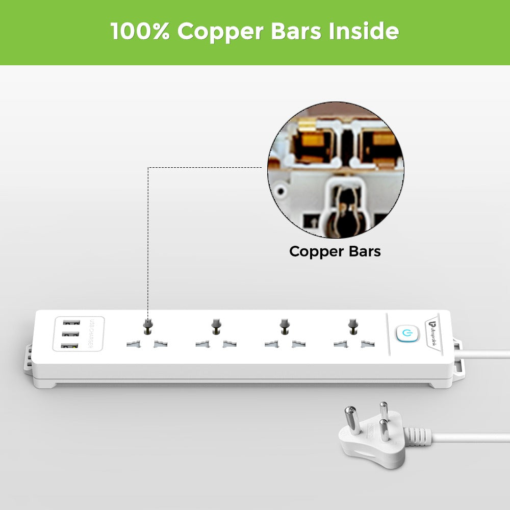 Surge Shield With 4 Sockets,3 USB Ports UM1049U